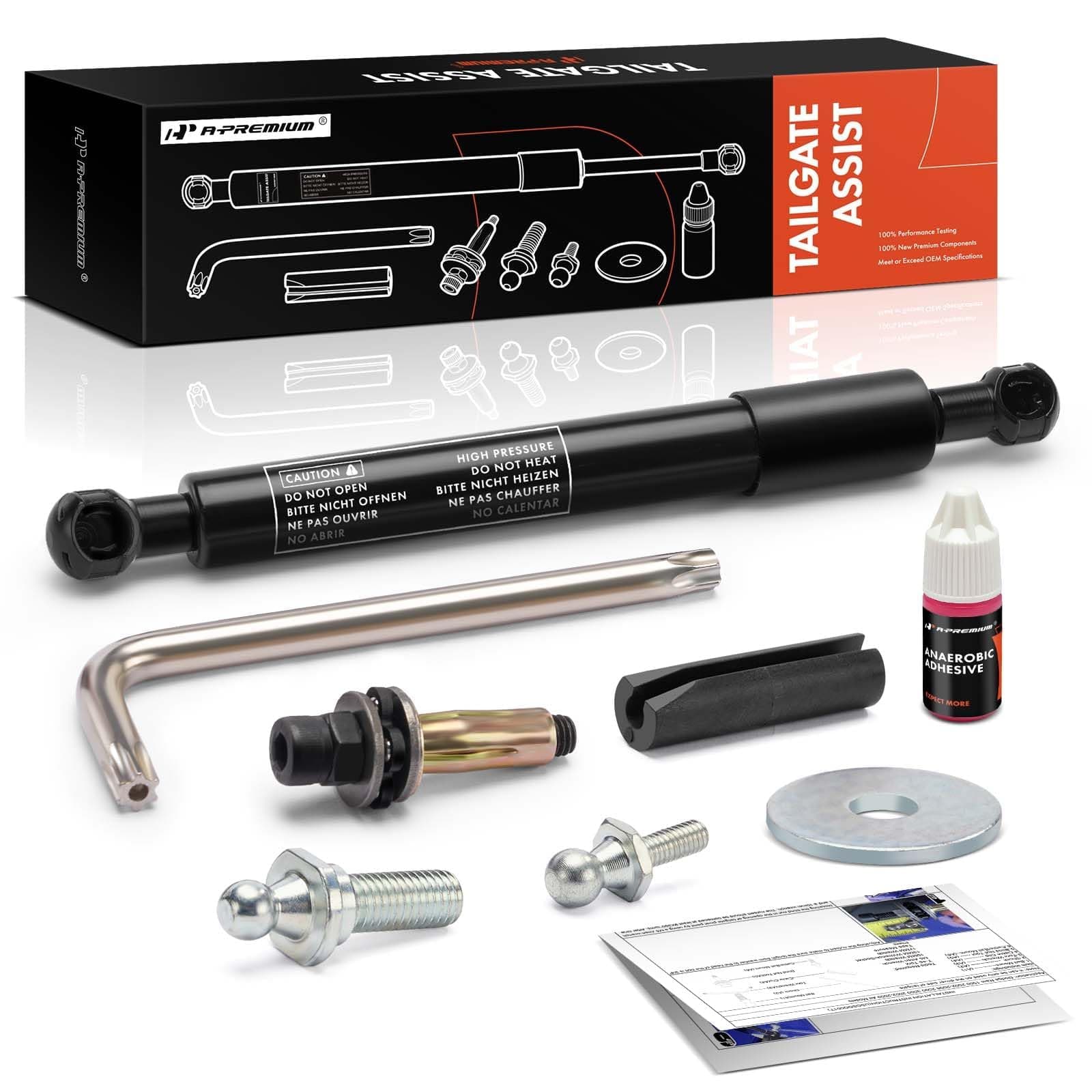 A-Premium Tailgate Assist Shock Strut Replacement for Dodge Trucks Ram 1500 Ram 2500 Ram 3500 2002-2009