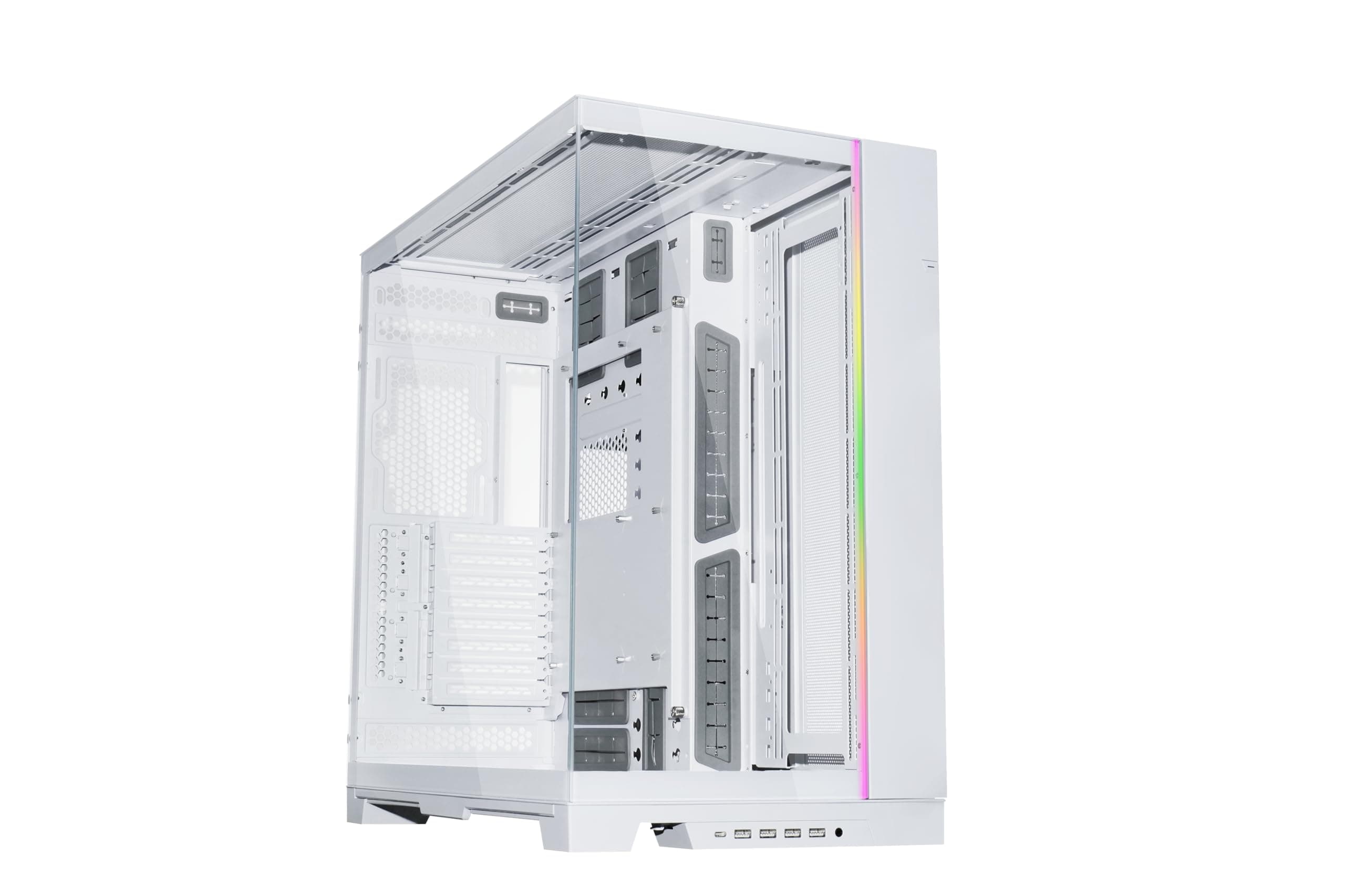 Lian Li Dynamic EVO XL - Up to 280mm E-ATX Motherboard - ARGB Lighting Strips - Up to 3X 420mm Radiator -Front and Side Tempered Glass Panels - Reversible Chassis- Cable Management (O11DEXL-W)