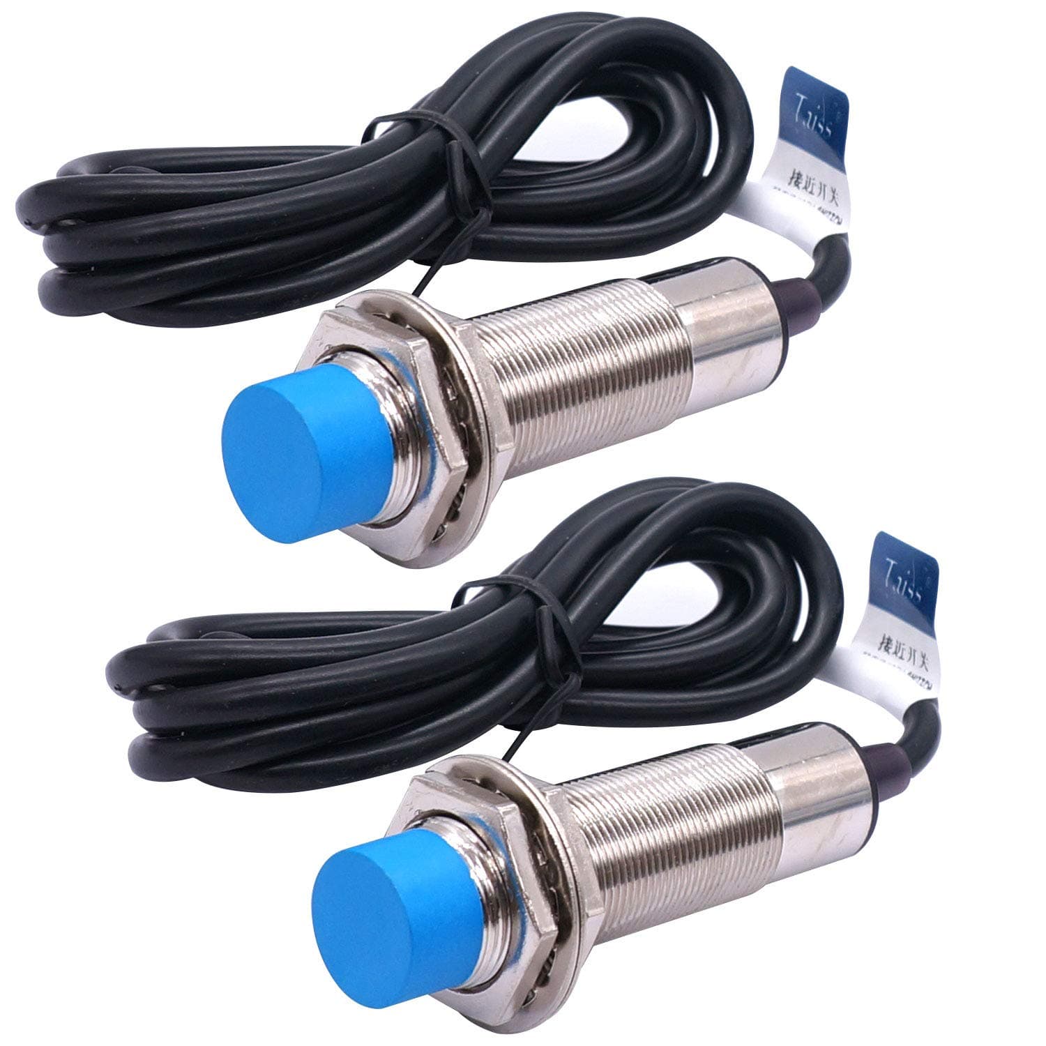 Taiss/ 2Pcs M18 Proximity Sensor NPN NO(Normally Open) 6-36VDC 8mm Detective Approach Sensor Inductive Proximity Switch LJ18A3-8-Z/BX