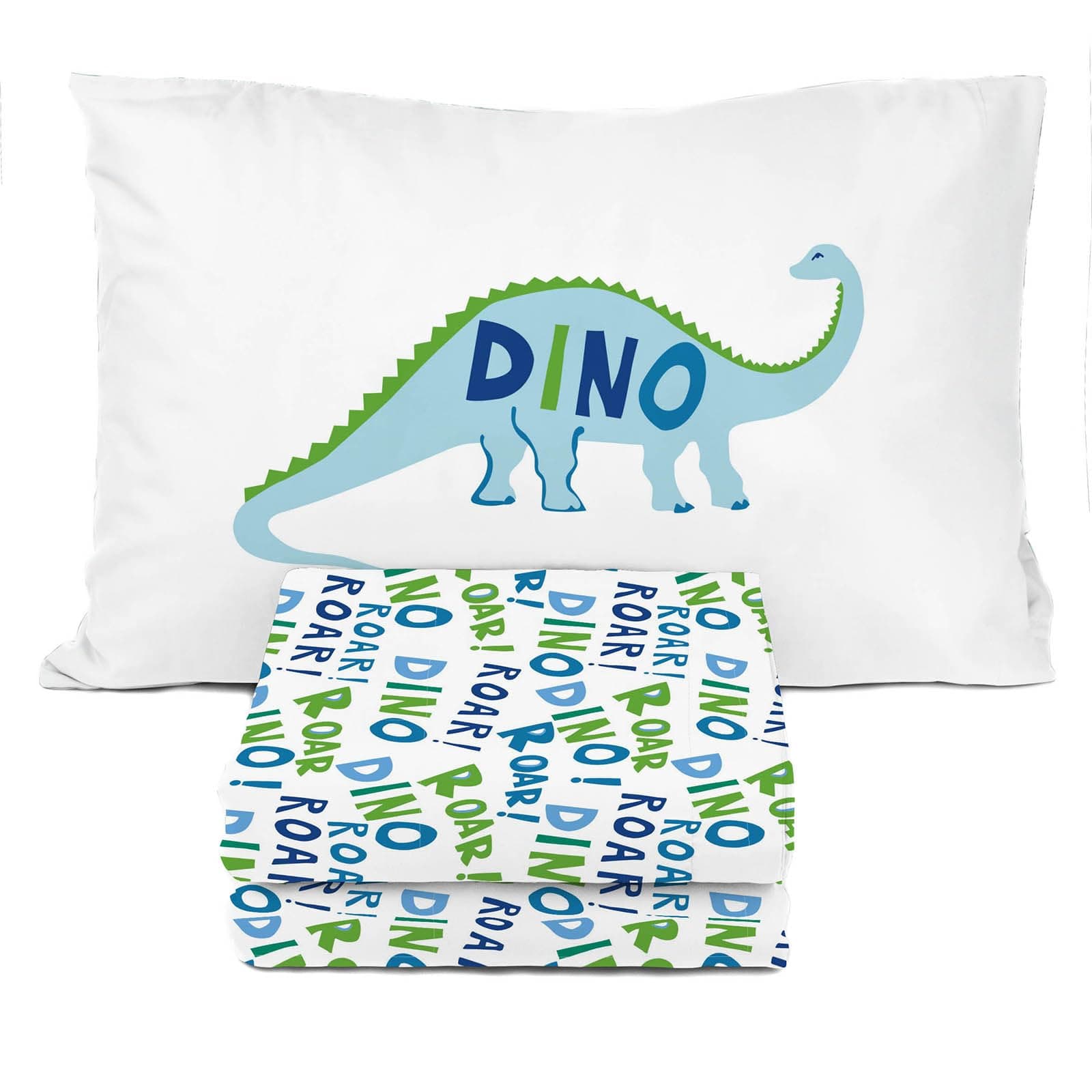 Sunny Side Up Dino Roar Twin Sheet Set - 3 Piece Kids Bedding Set Includes Pillow Cover – Super Soft Dinosaur Microfiber Sheets