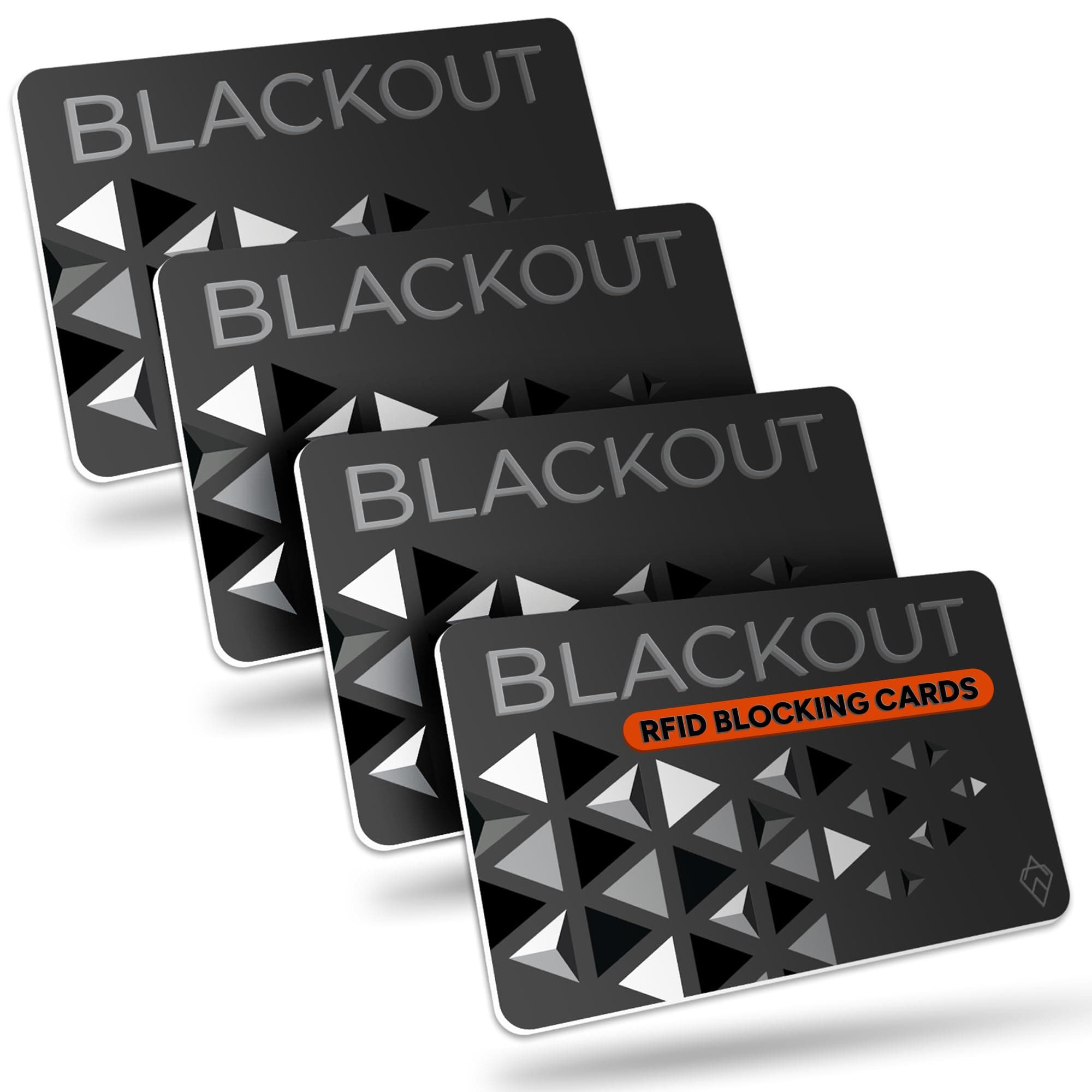 Blackout by AKIELO - Ultra-thin RFID blocking card - the only solution for contactless card protection, black edition, 4 Stuks, Modern