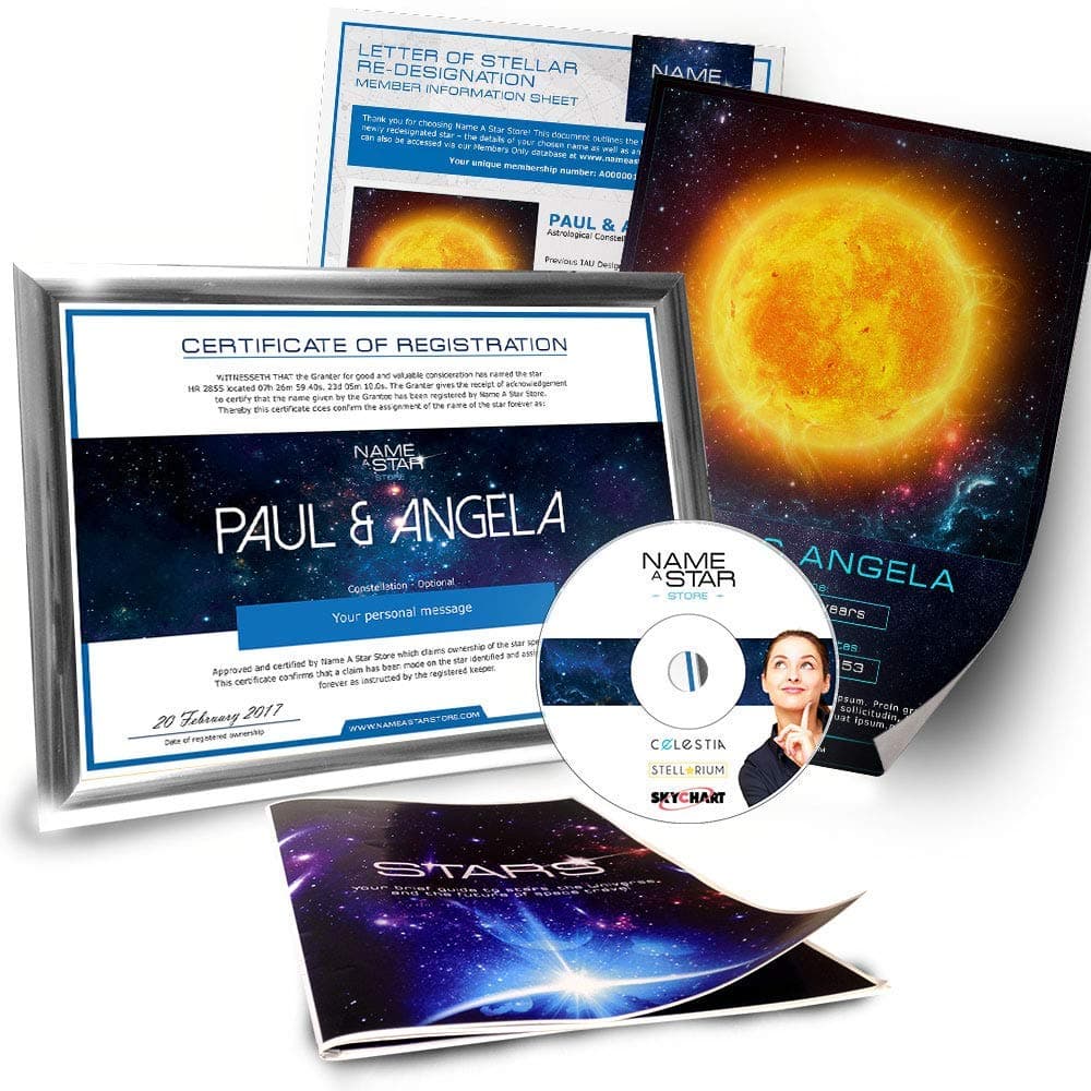 Worlds Afar Name A Star Framed Personalised Gift Set for Anniversary, Birthday, Mother's Day, Him Or Her Mr & Mrs Mum Dad Sister Brother