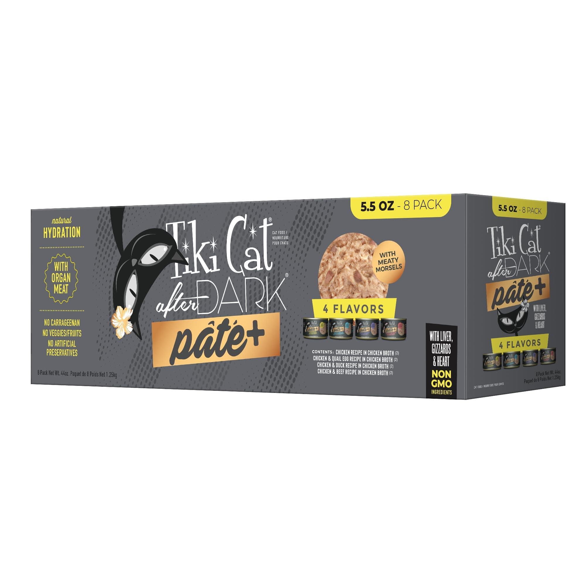 Tiki Cat After Dark Pate+ Assorted Pack, 5.5 oz Cans (Pack of 8)