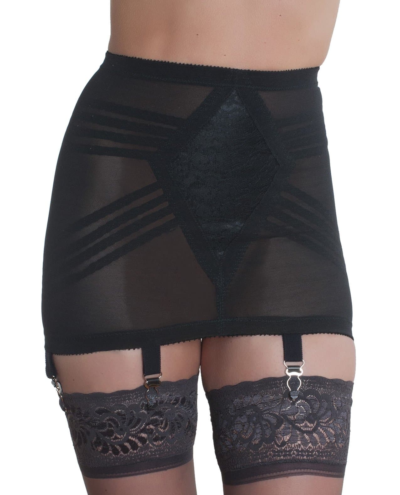 Zippered Open Bottom Girdle Black 7X