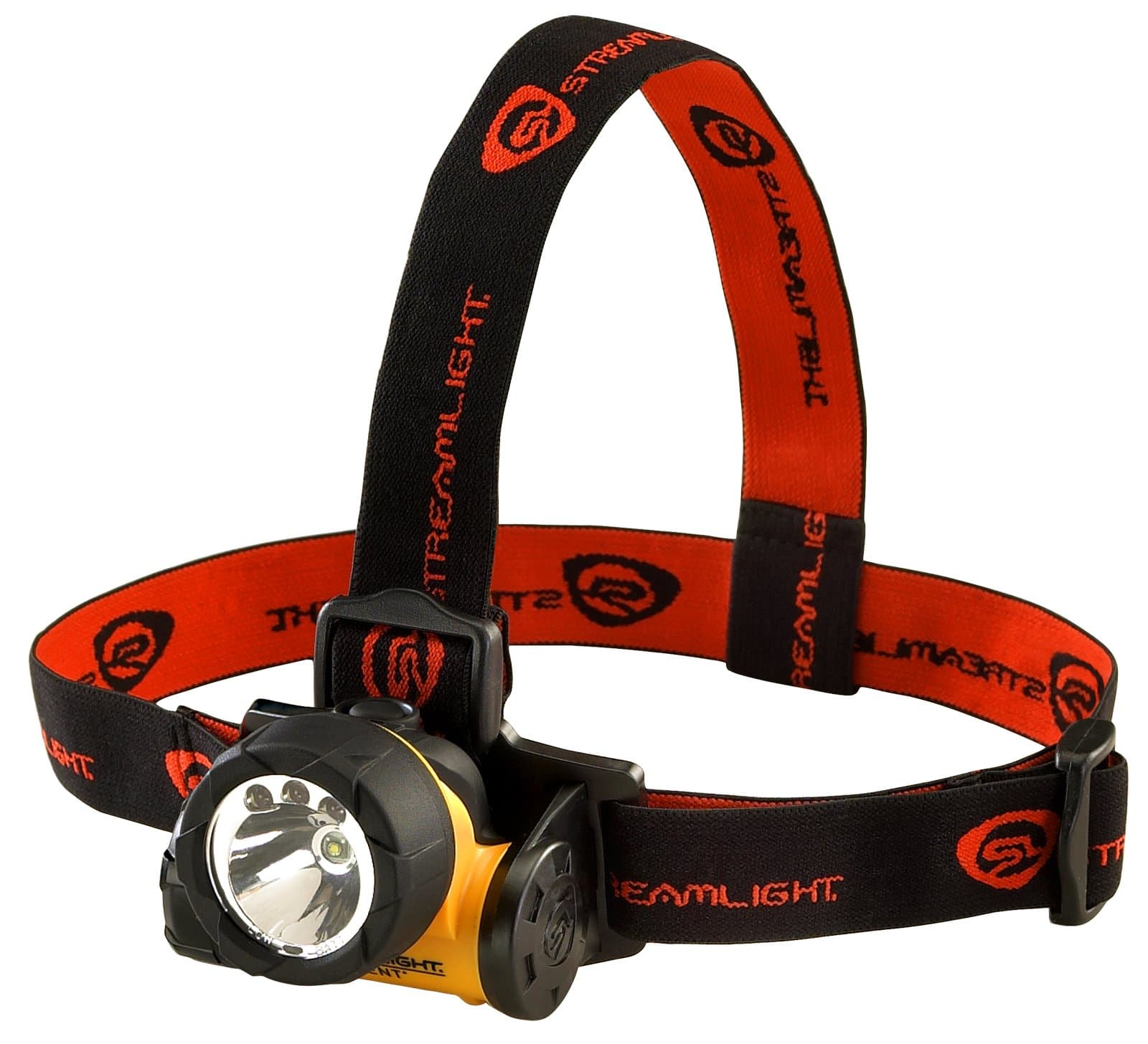61050 Trident 80-Lumen LED Headlamp with Elastic Head Strap, and Rubber Hard Hat Strap, Yellow