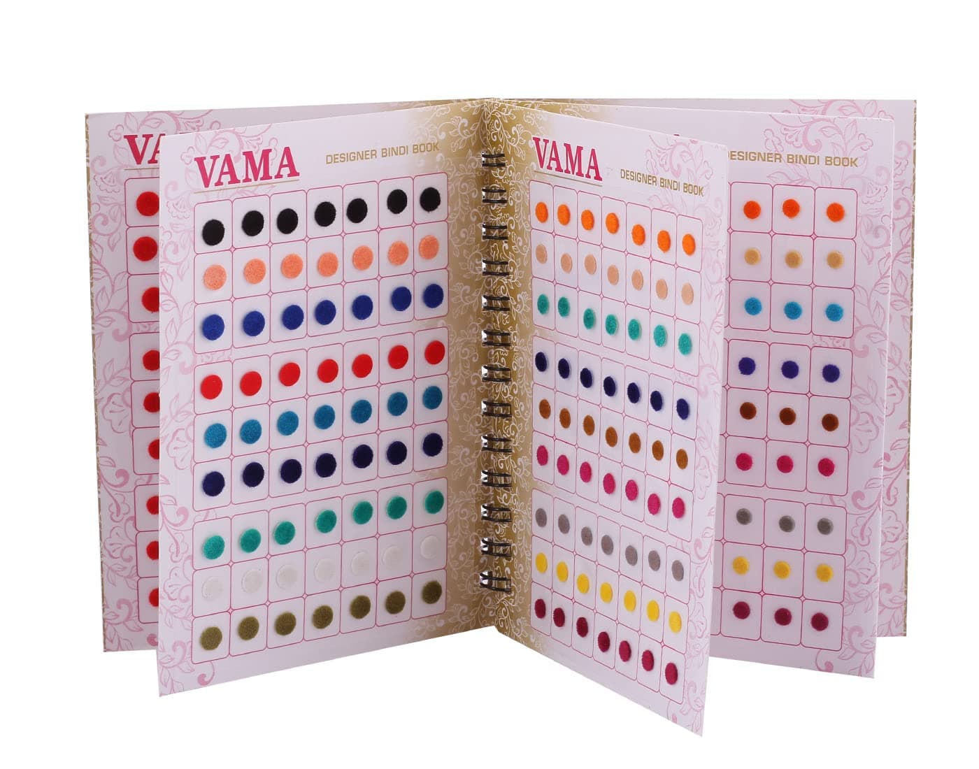VAMA Multicolour Plain Round Small Bindis Book Kumkum Reusable Self-Adhesive Sticker Pottu Booklet For Girls & Women (Mini Bindis Booklet - 504 Bindis),Skin,9.5 Cm