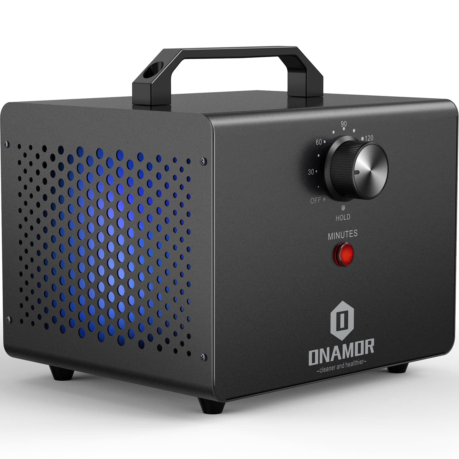 ONAMOR Ozone Generator 77000mg, Ozone Machine Ionizer O3 Deodorizer for Home, Basement, Smoke, and Pet Room (Eliminating Odors Area up to 4000 Square Feet, All Metallic Black)