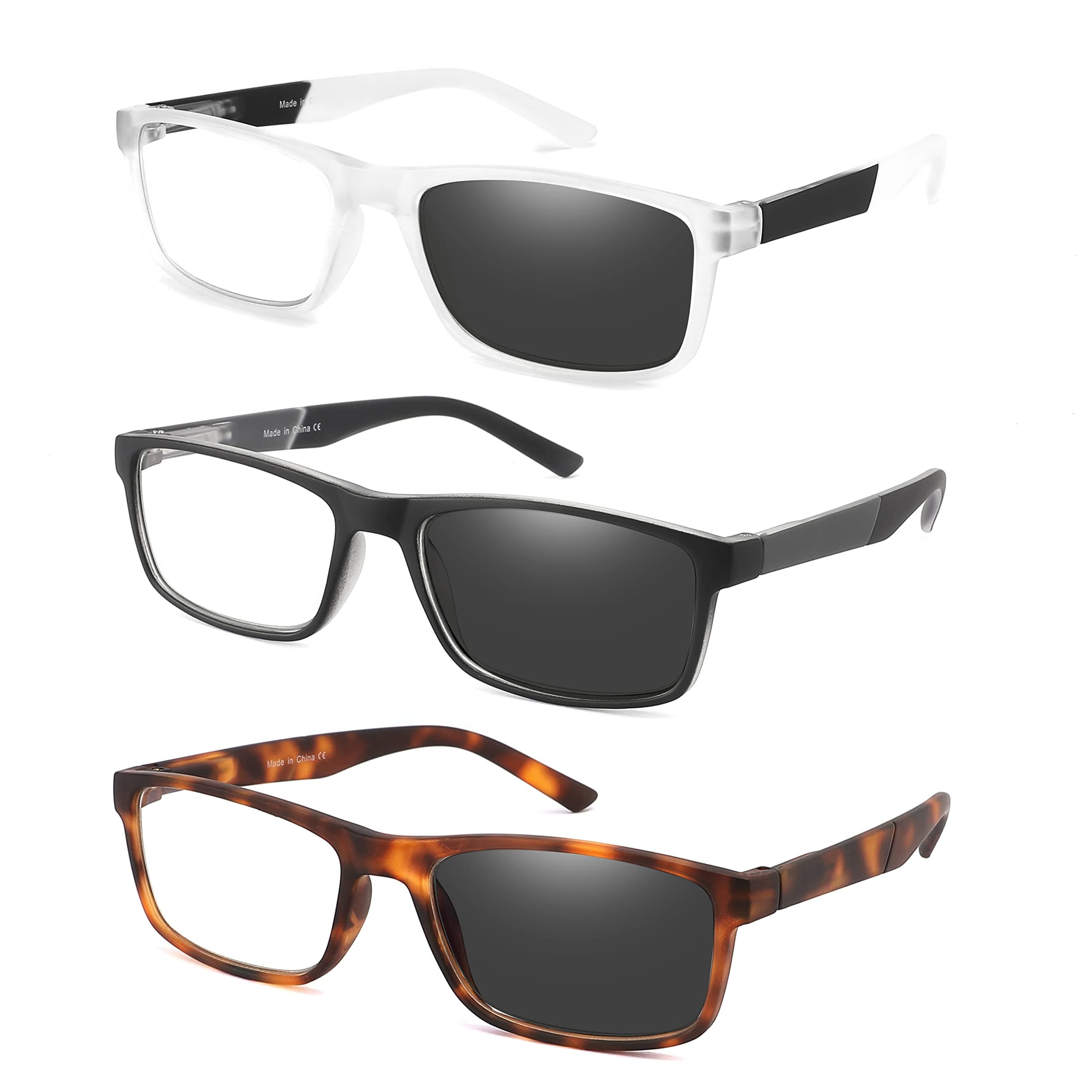 DONGDI Blue Light Blocking Reading Glasses 3 Pack photochromic Readers for Women Men,Anti Glare UV Ray Filter Eyeglasses… (3pack-mix, 1.25)