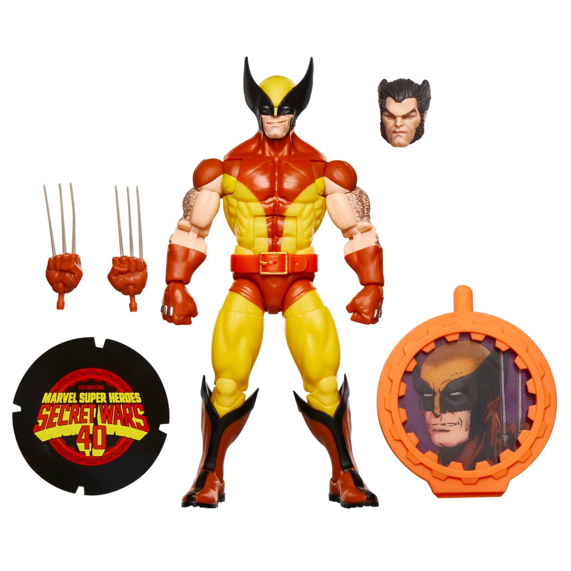 Legends Series Wolverine, X-Men Retro Marvel Comics Secret Wars Collectible 6 Inch Action Figure with Shield