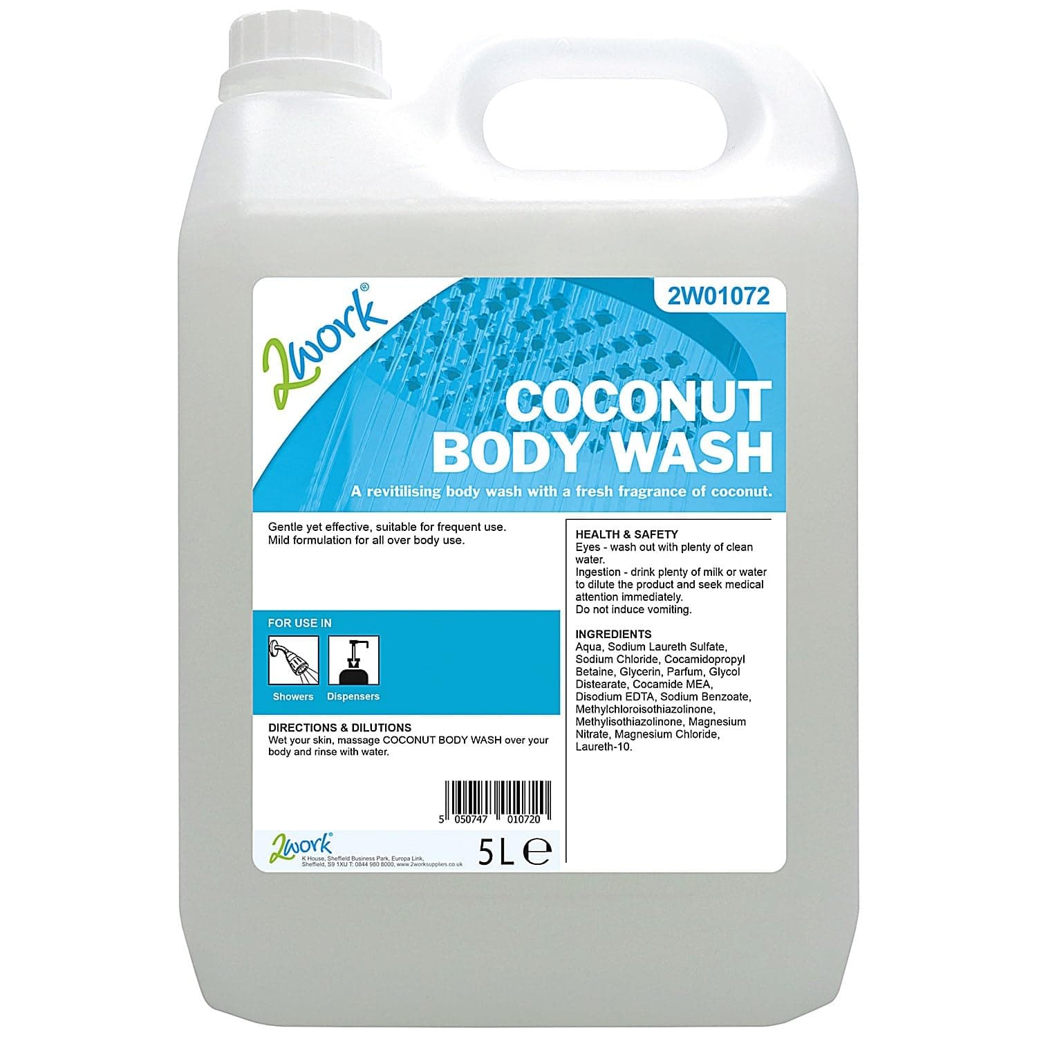 Coconut Body Wash Mild Formula 5 Litre Bulk Bottle 2W01072