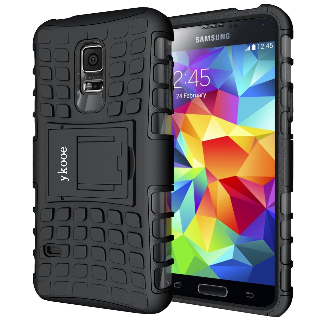 Galaxy S5 Mini Case, ykooe (TPU series) S5 Mini Dual-Layer Hybrid Mobile Phone Case Drop-Resistant Cover with Stand for Samsung Galaxy S5 Mini