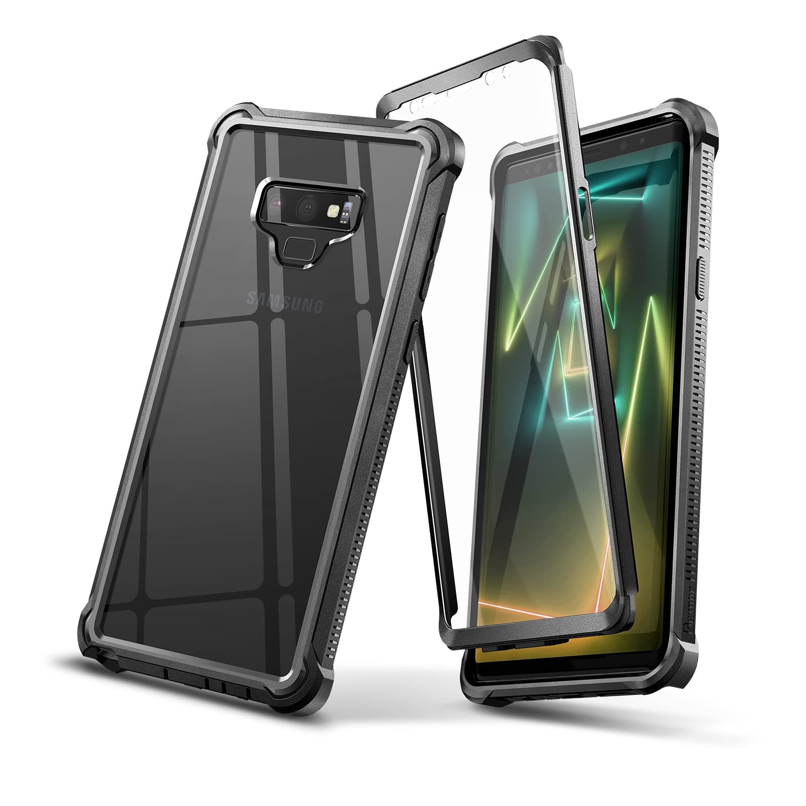 Dexnor for Galaxy Note 9 Case with Screen Protector Clear Military Grade Rugged 360 Full Body Protective Shockproof Hard Back Cover Defender Heavy Duty Bumper Case for Samsung Note 9