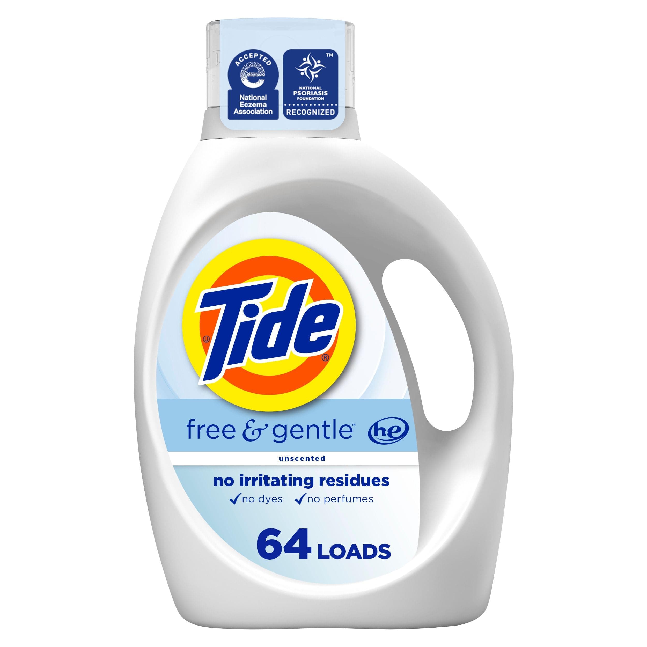 Tide Free & Gentle Liquid Laundry Detergent, 64 Loads, 2.48 L, Tide Laundry Detergent, Clean Laundry Detergent