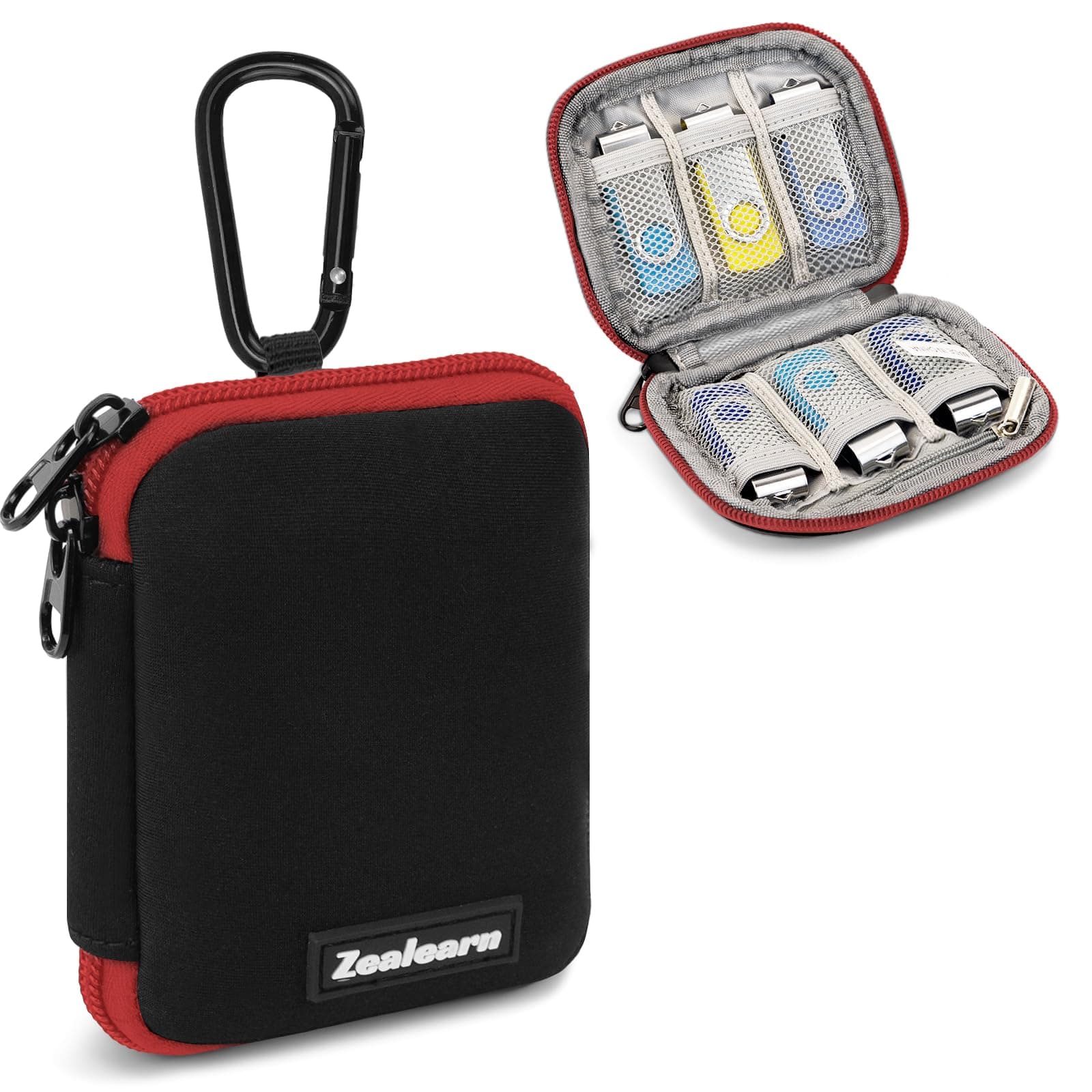 USB Flash Drive Case with Labels, Gifts for Men, USBs Case Organizer Holds 6 Pcs, USBs Storage Cases, USB Sticks Holder, Thumb Drive Cases, Fits for Samsung/Sandisk/Jump Drive, etc, 9107R