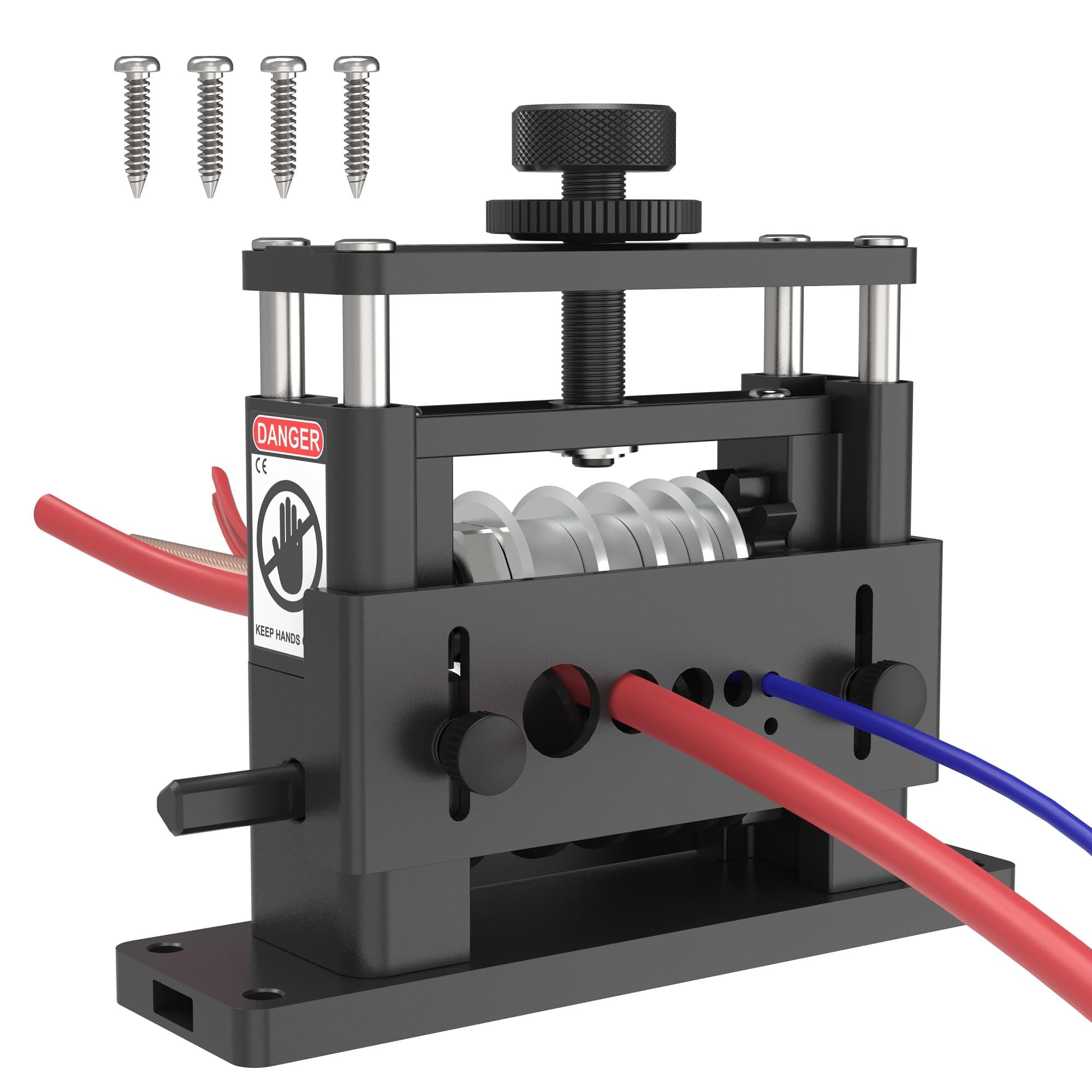 PRO Wire Stripper Machine W / 6 Channels & 5 Carbide Blade, Φ0.06-0.65'' Upgraded & Aluminum Frame Drill Powered Wire Cable Stripper, Efficient recycling of Copper Wire