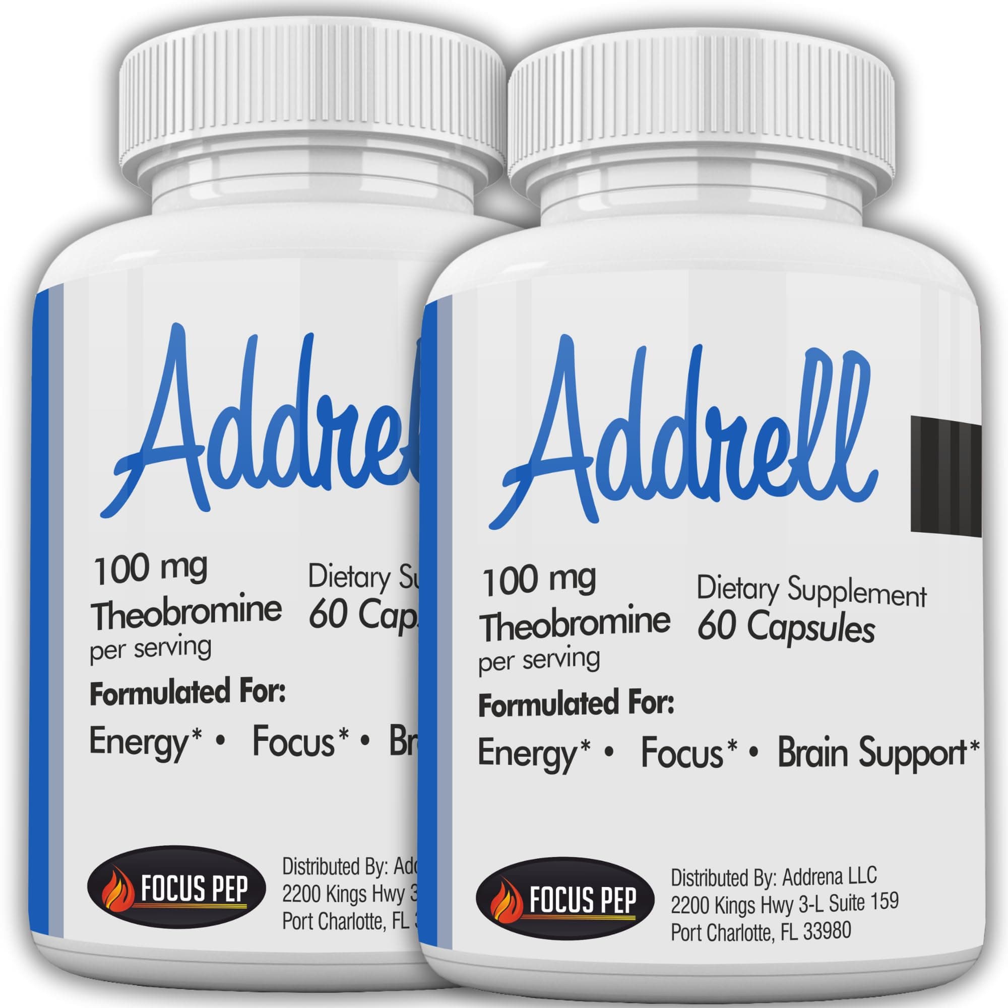 Addrell 2 Pack Energy Stimulant Pills- Study Supplement Alternative Pill, Natural Nootropic Supplements & Cognitive Enhancer Substitute to Elevate Mental Clarity- 120 Capsules