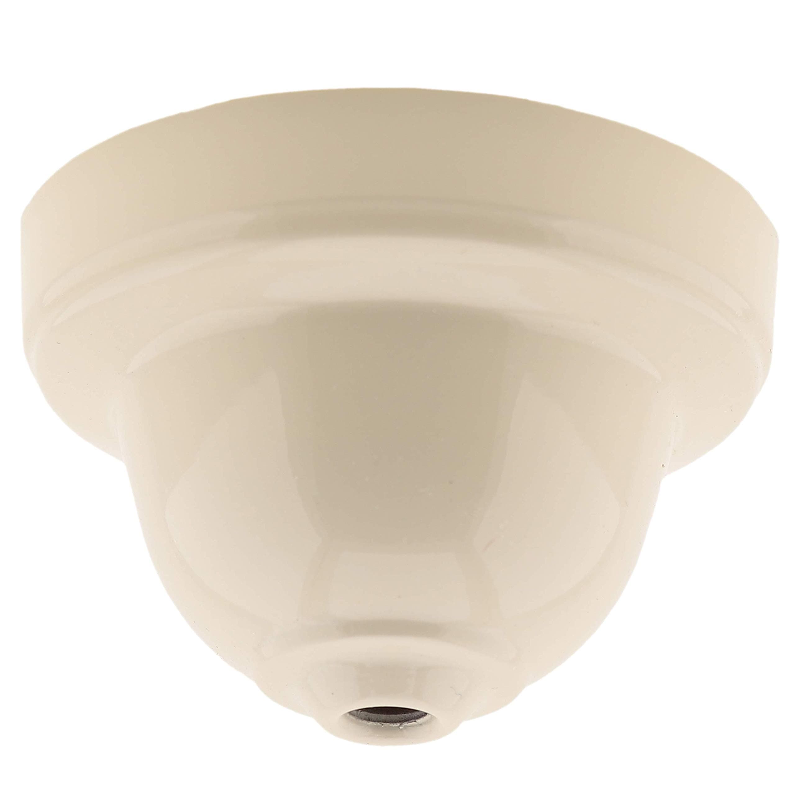 Reproduction Ceiling Rose Cup for use in Retro Ceiling Pendant in Bakelite with Applied Ivory Finish