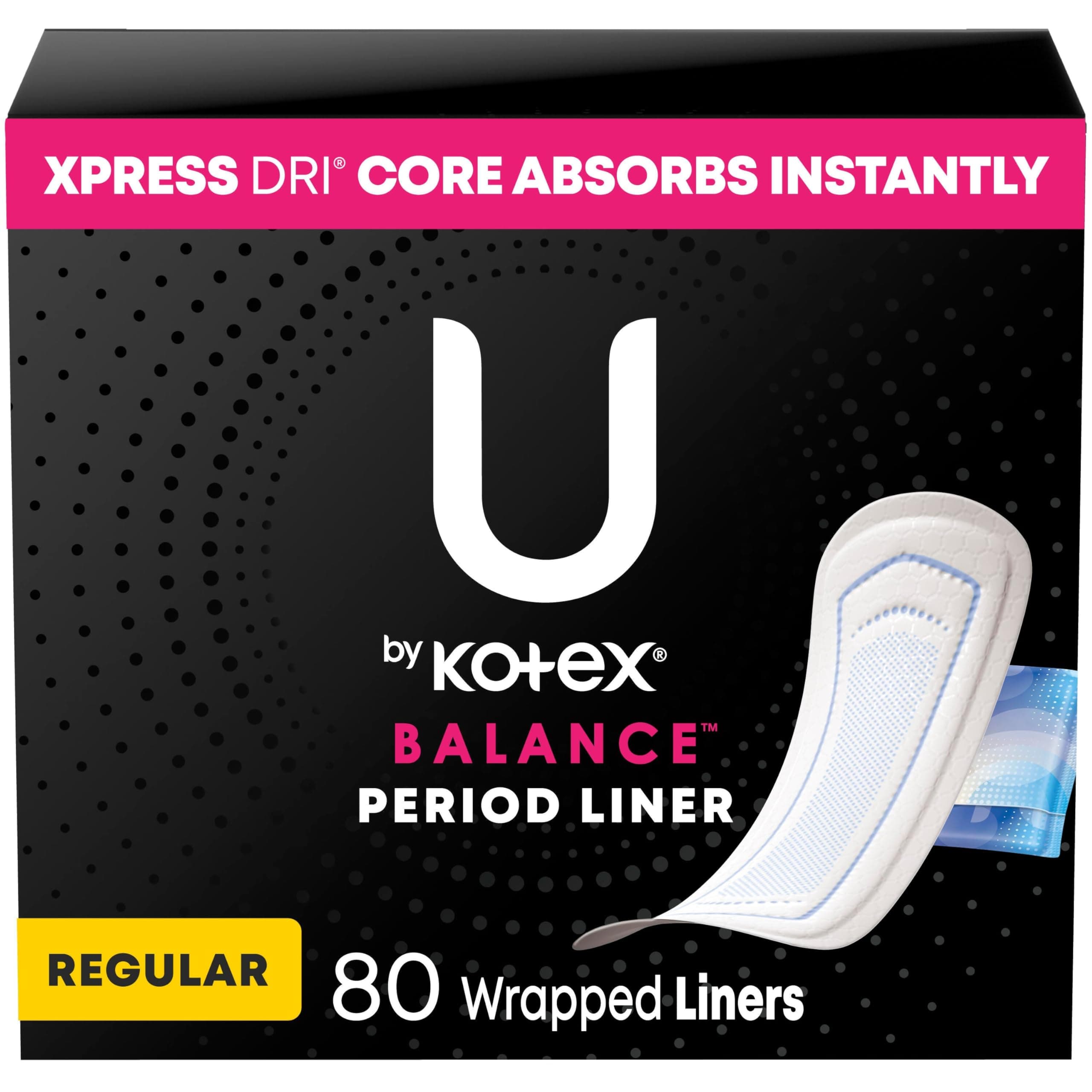 U by Kotex Curves Regular Liners, Unscented, 80 Count