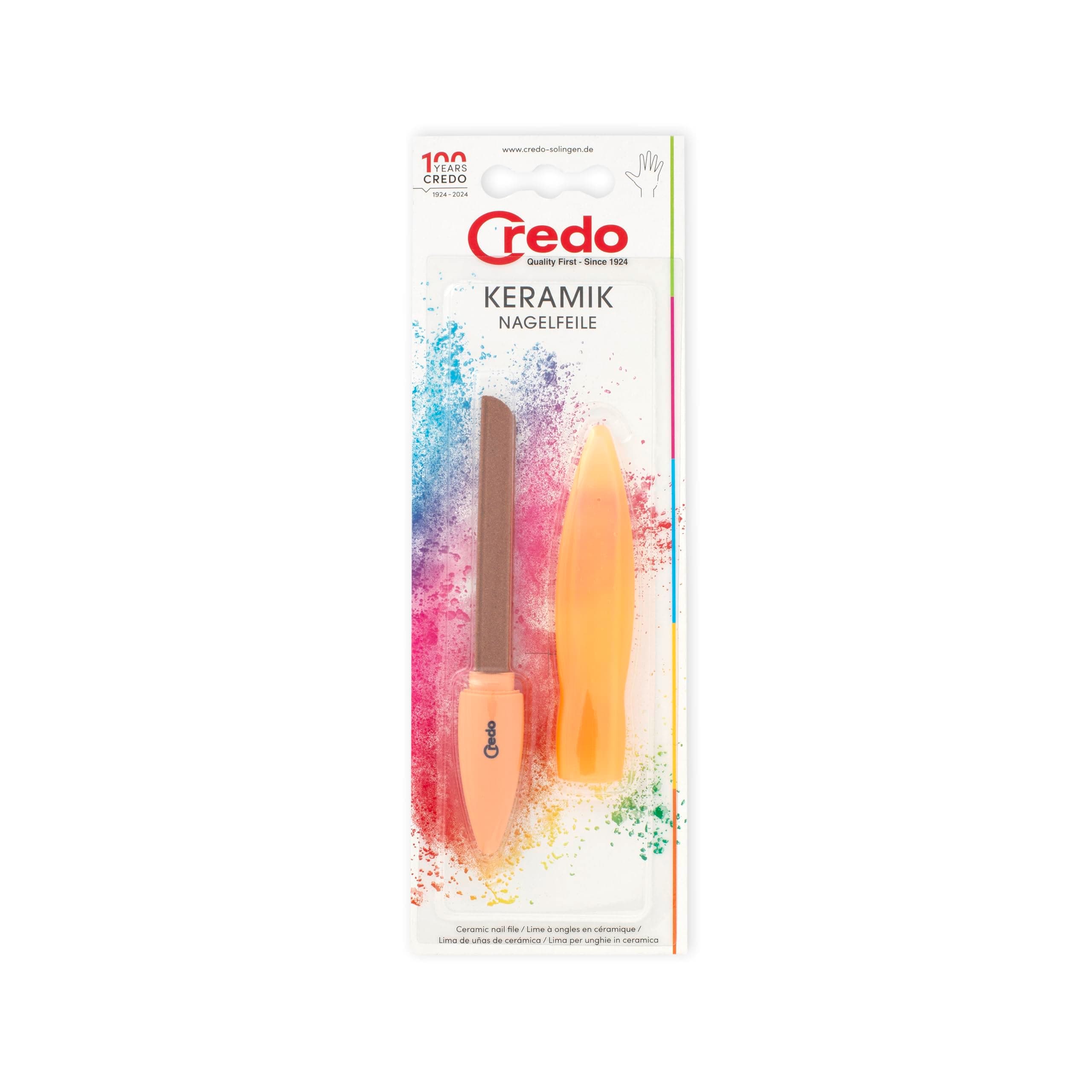 Credo Solingen Ceramic Nail File Apricot 3 Dart Surfaces