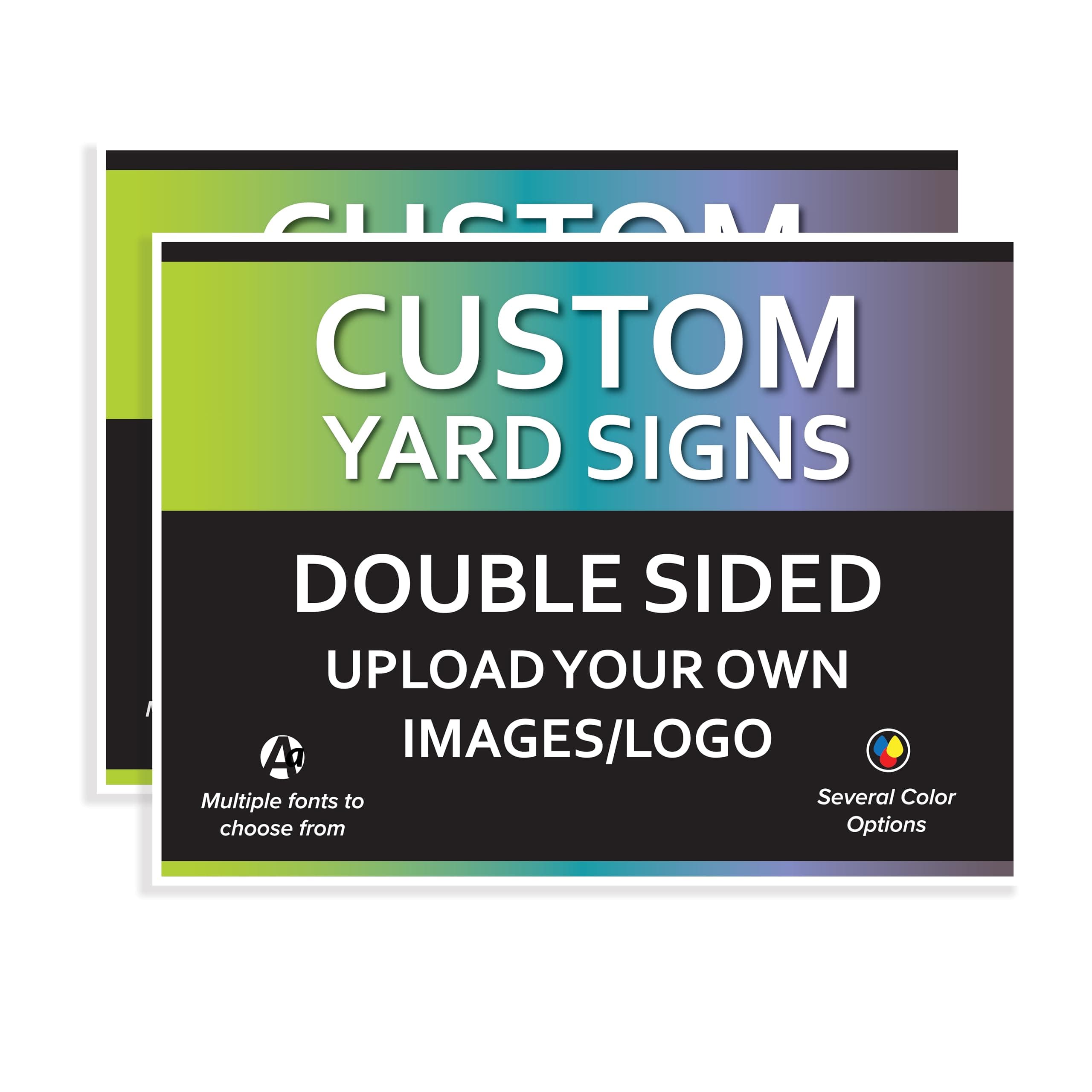 VSE | Custom UV Printed Made-To-Order Plastic Yard Signs | 24x18 inch | Upload Your Image or Artwork and Add Text | Choose from Multiple Background and Font Colors | Add on Accessories and Stakes (40)