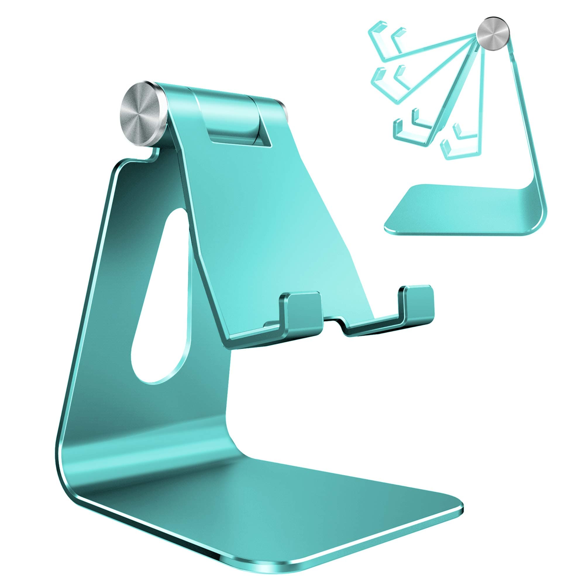 Adjustable Cell Phone Stand, CreaDream Phone Stand, Cradle, Dock, Holder, Aluminum Desktop Stand Compatible with iPhone Xs Max Xr 8 7 6 6s Plus 5s Charging, Accessories Desk,All Smart Phone-Mint Green