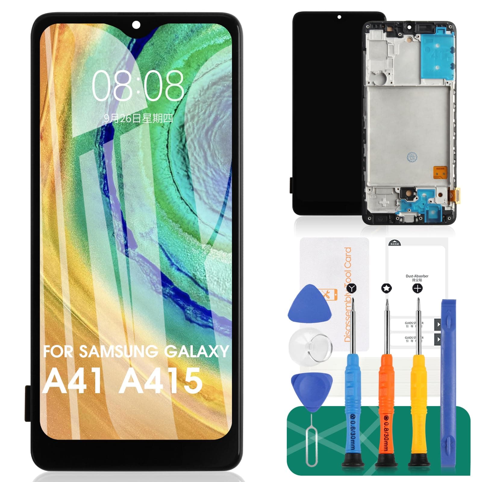 For Samsung Galaxy A41 Screen Replacement For Samsung Galaxy A41 LCD Display For Galaxy A41 Touch Screen SM-A415F Digitizer Assembly Repair Kits With Frame(Black?OLED)