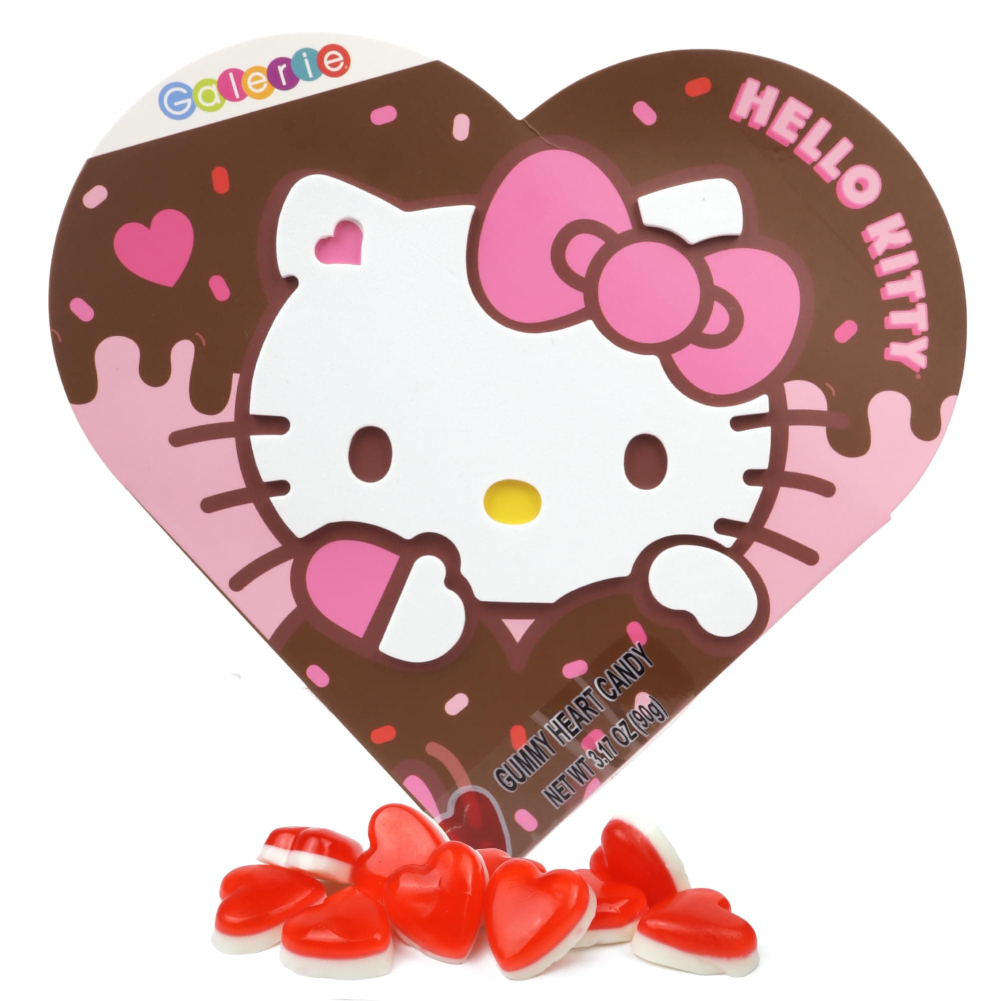 Hello Kitty Valentine's Day Gift Box, Fruit Punch Flavored Gummies Inside, Individually Wrapped Pieces, 3.17 Ounces