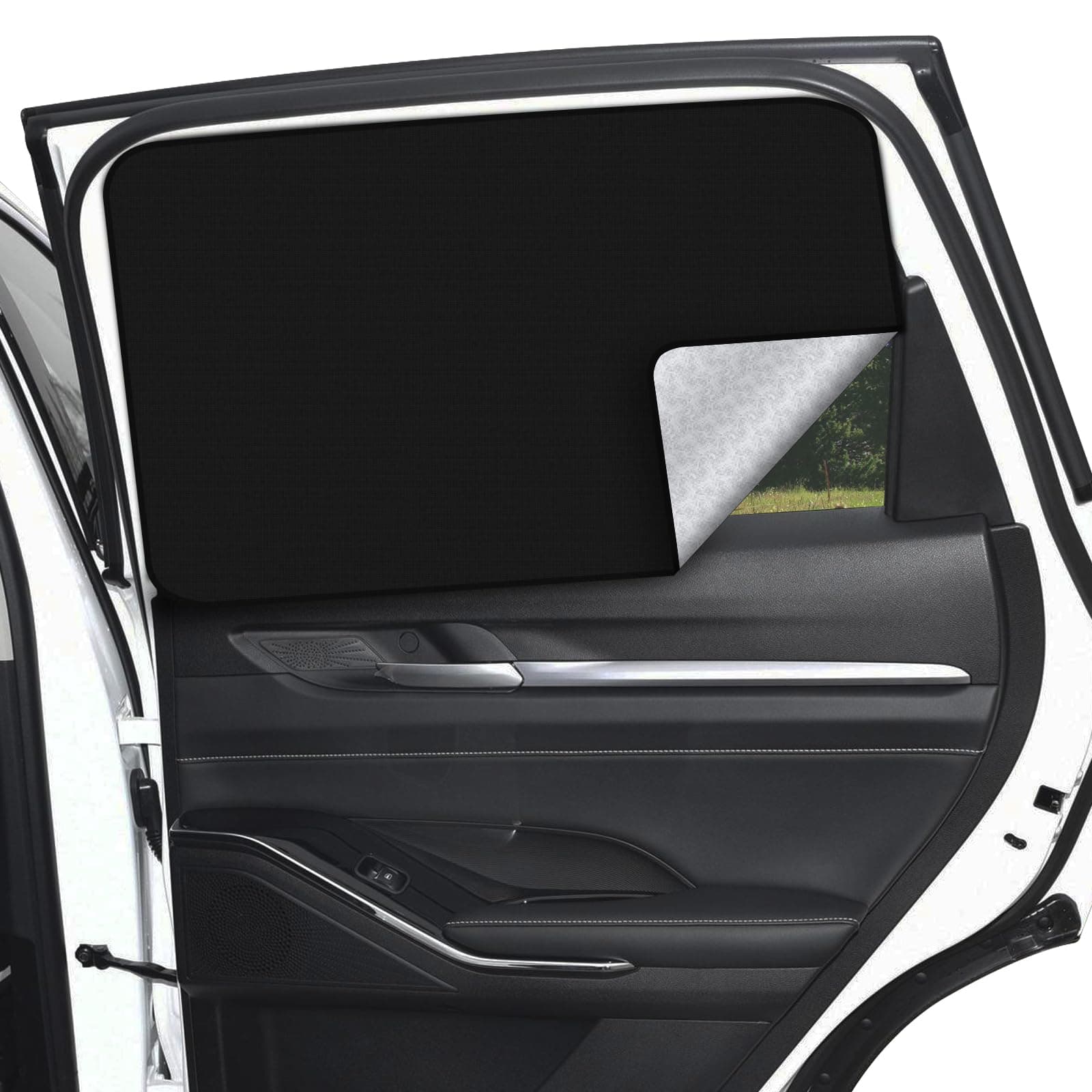 2 Pcs Rear Window Covers - Car Side Window Sun Shades - Privacy Magnetic Reflected Sunlight Protection for Baby Child Sleeping