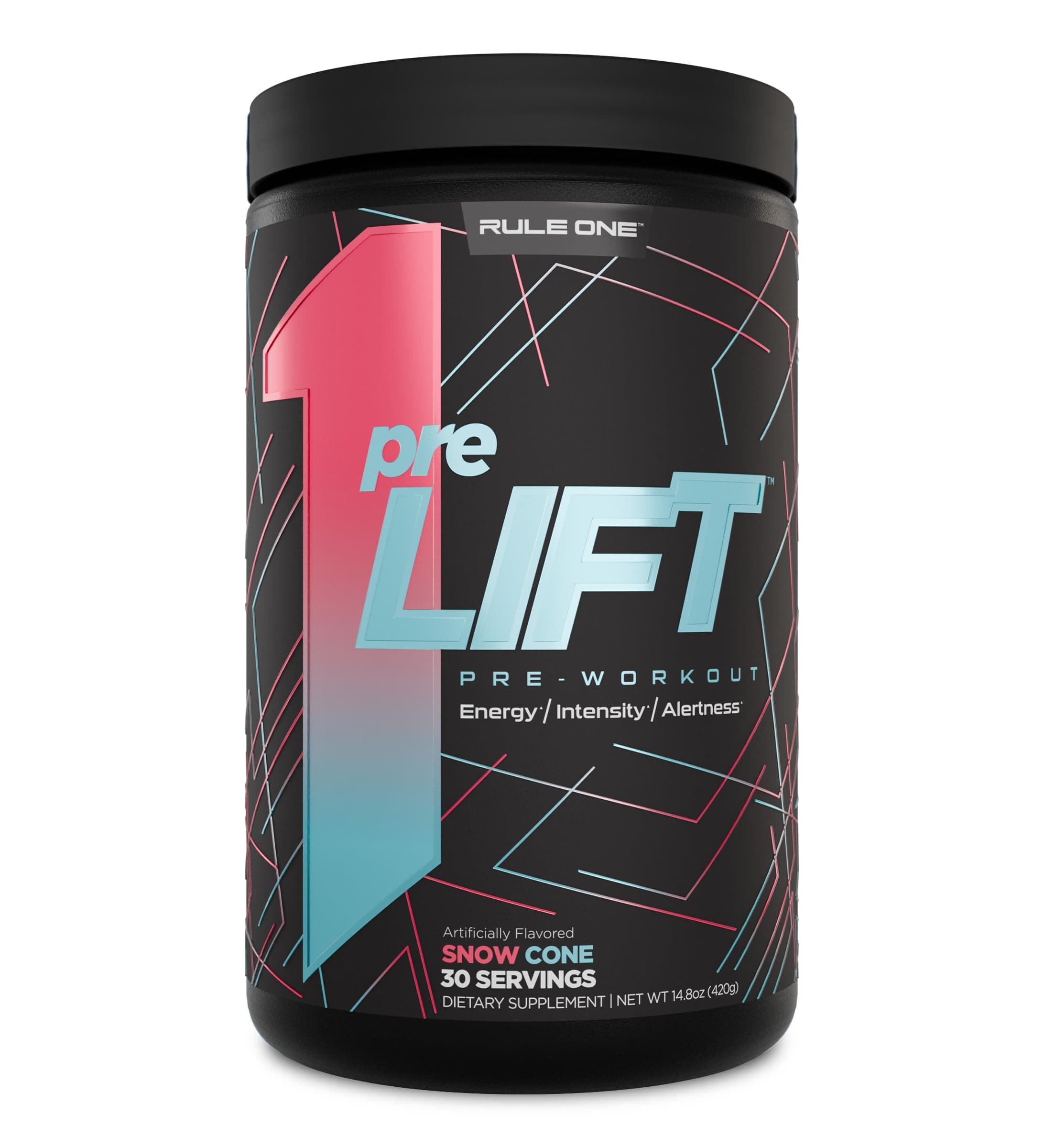 preLIFT Pre-Workout, 6g Citrulline, 3.2g Beta Alanine, 3 Caffeine Sources + 20 Others for Energy, Alertness, & Endurance (30 Servings, Snow Cone)