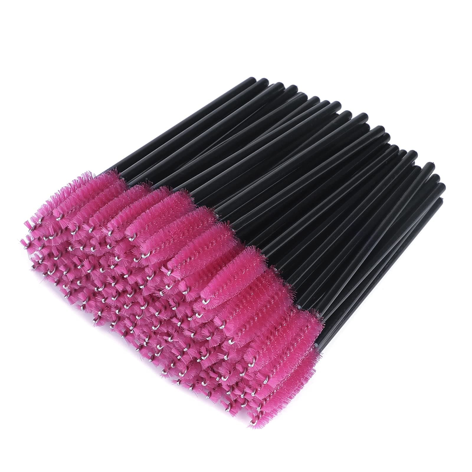 G2PLUS 100 PCS Rose Disposable Eyelash Brushes Spoolies: Mascara Wands Applicator for Eyelash Extensions