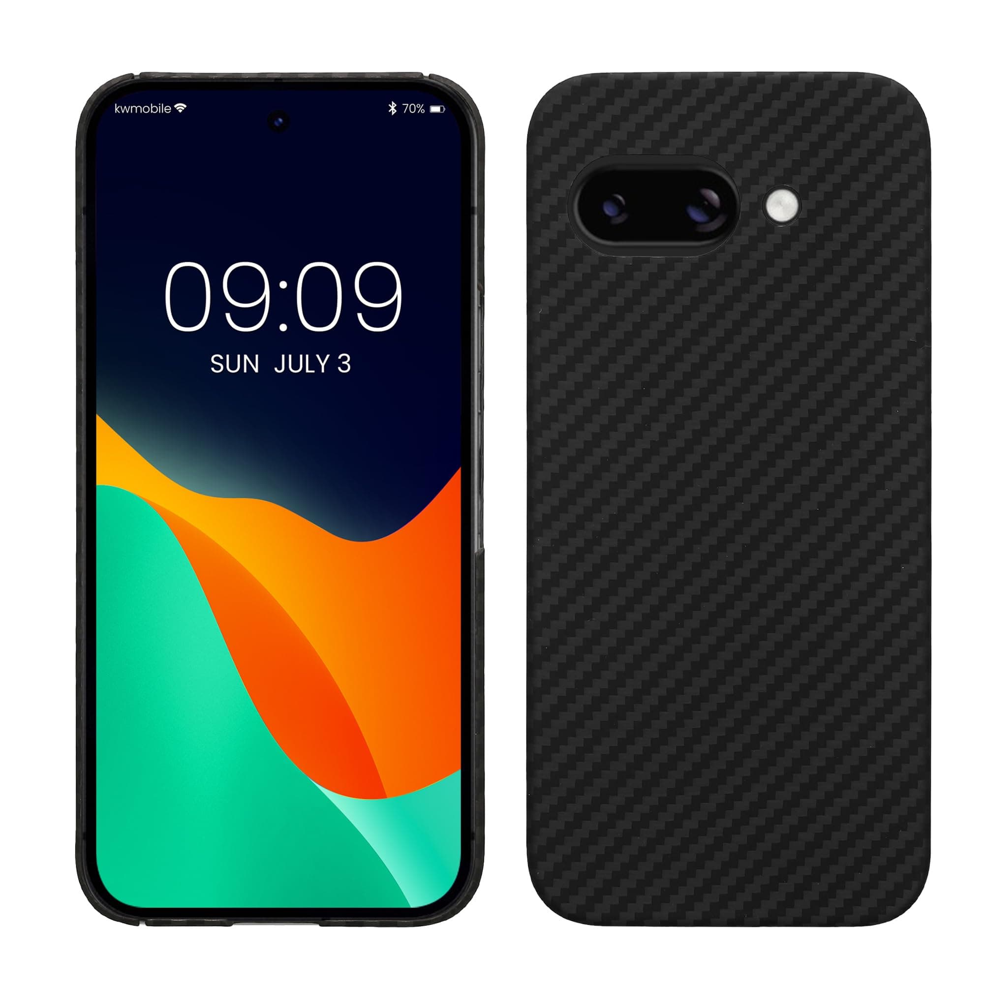 kalibri Aramid Fiber Case Compatible with Google Pixel 9a - Case Super Slim Strong Protective Phone Cover - Black Matte