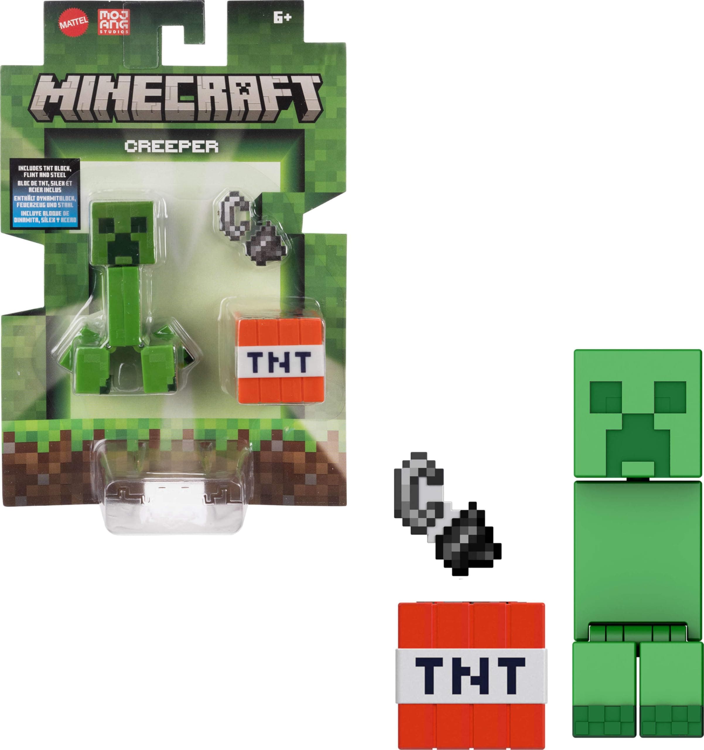 Mattel Minecraft Action Figures & Accessories 2 Pack with Creeper, 3.25" Scale Collectible Toy Set