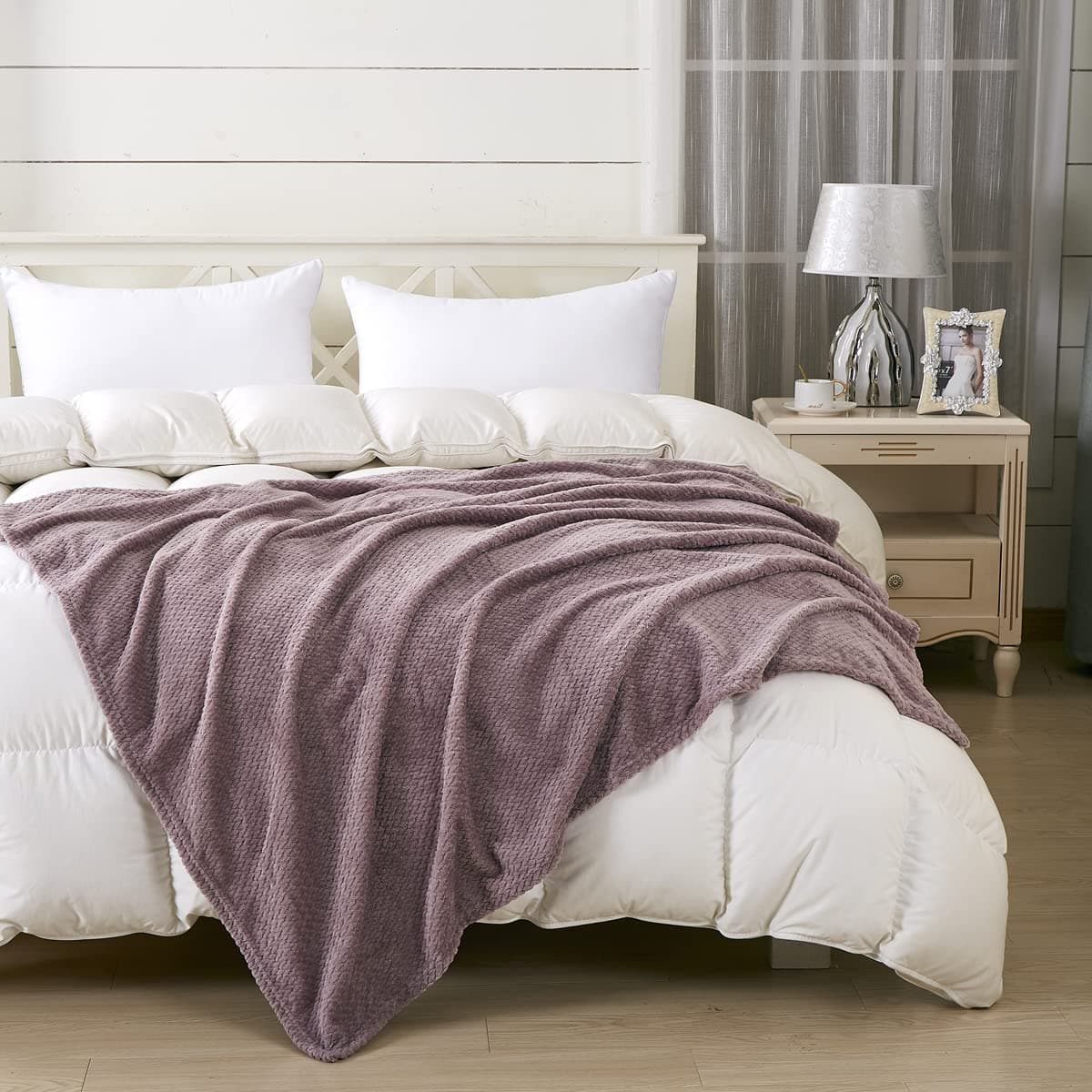 Throw Blanket for Couch (888-Purple, Throw(50''×60''))