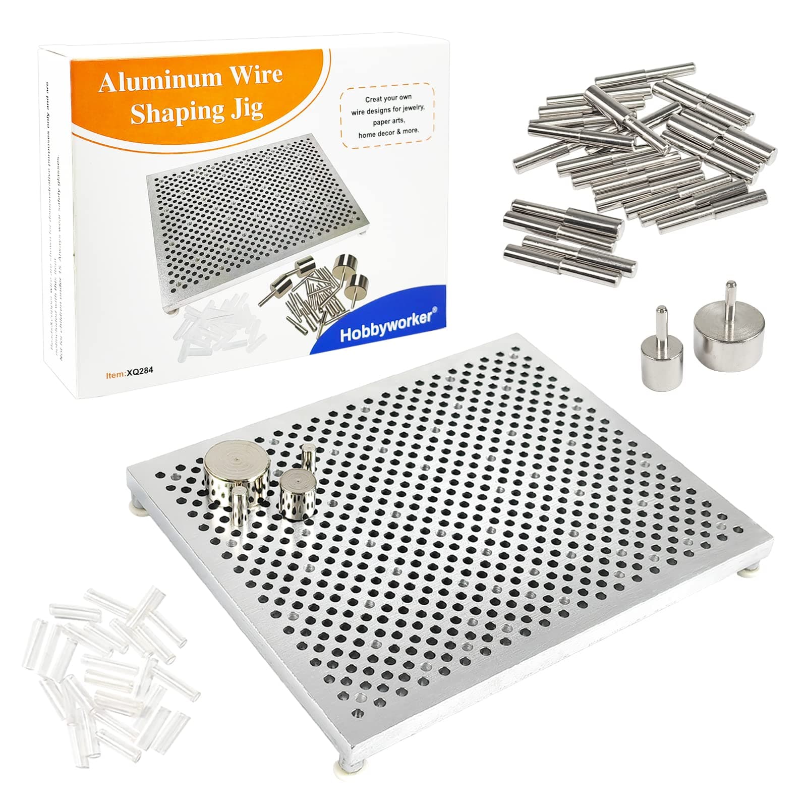 hobbyworker The Wire Bending Jig,Wire Jig Includes 30 Metal pegs for Jewelry Making Tools and Wire Wrapping Supplies