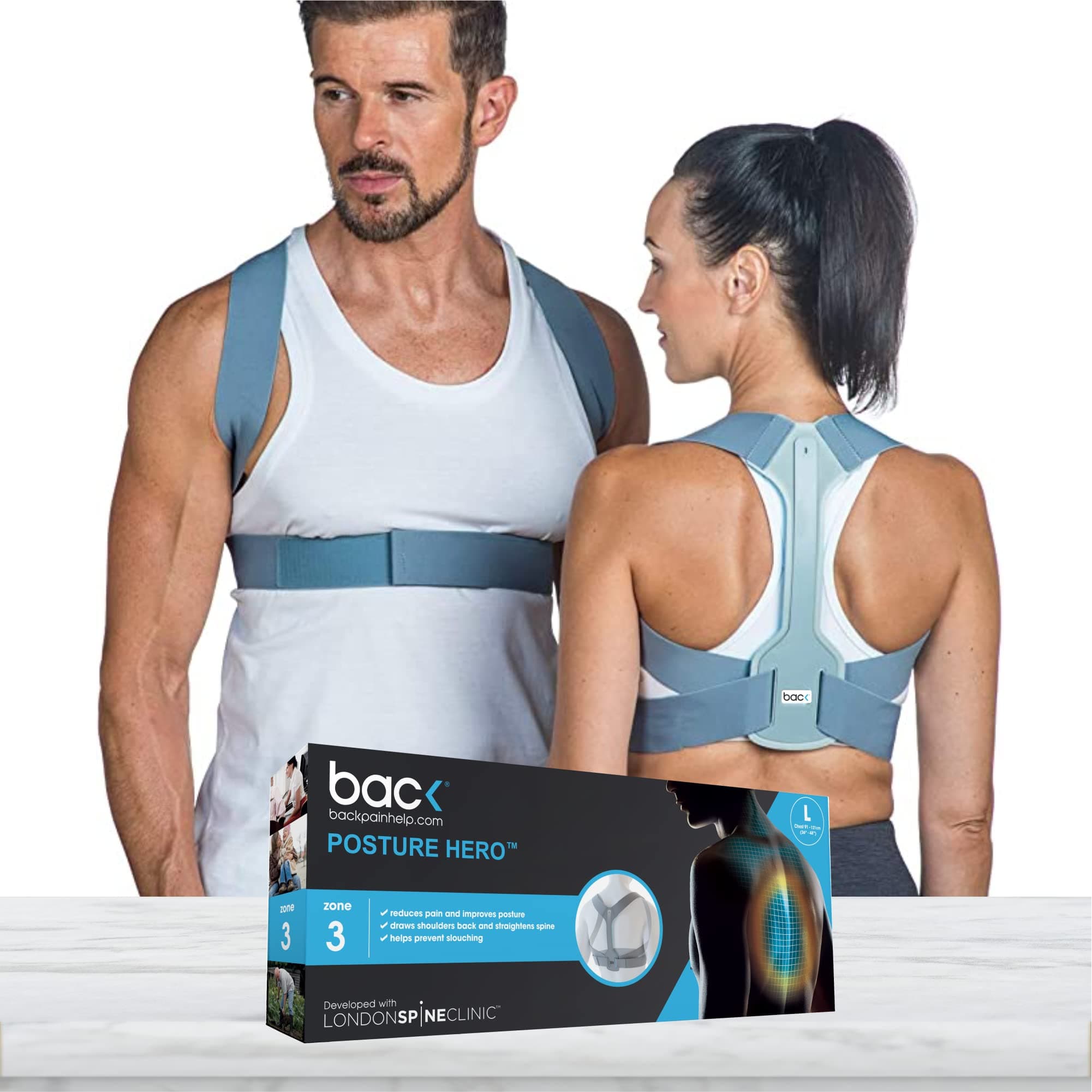 Posture Corrector for Women & Men, Adjustable Posture Brace Support, Improves Posture, Prevents Slouching & Relieves Pain, London Spine Clinic Approved (Junior)