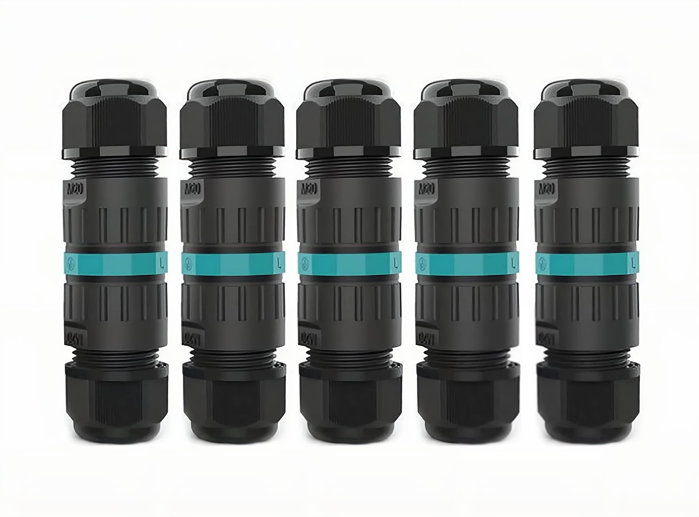 MAKINGTEC IP68 Waterproof Junction Box M20 Outdoor Electrical Cable Connectors 2 Way 3 Pin for Quick Repair Extender Power Wire Cord Range 9~12mm (5 Pack)