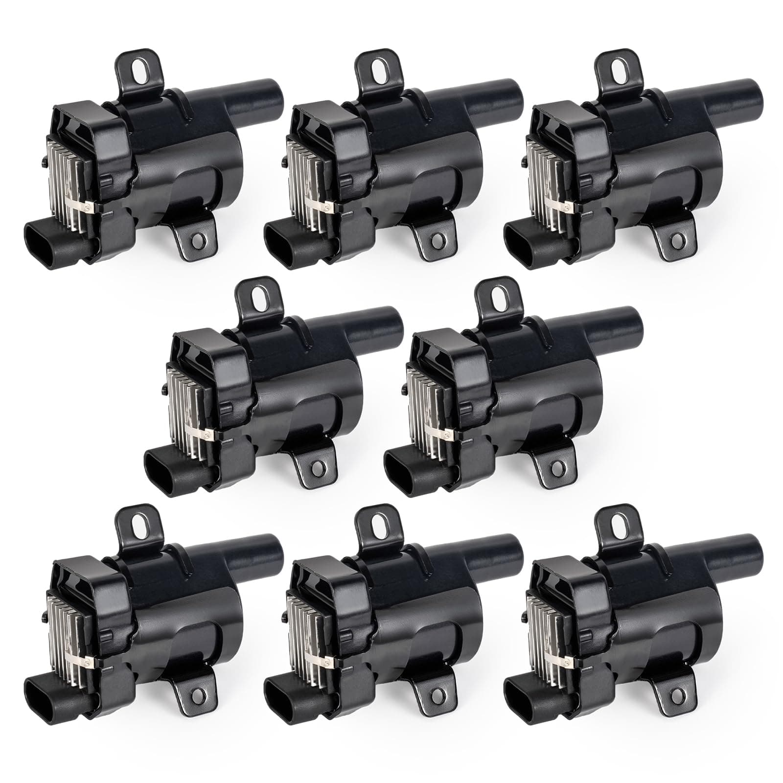 Set of 8 Round Ignition Coil Pack Compatible with Chevy GMC Chevrolet Silverado 1500 2500 3500 Tahoe Suburban Express Sierra Savana Yukon Escalade Avalanche Envoy V8 4.8L 5.3L 6.0L For UF262 D585
