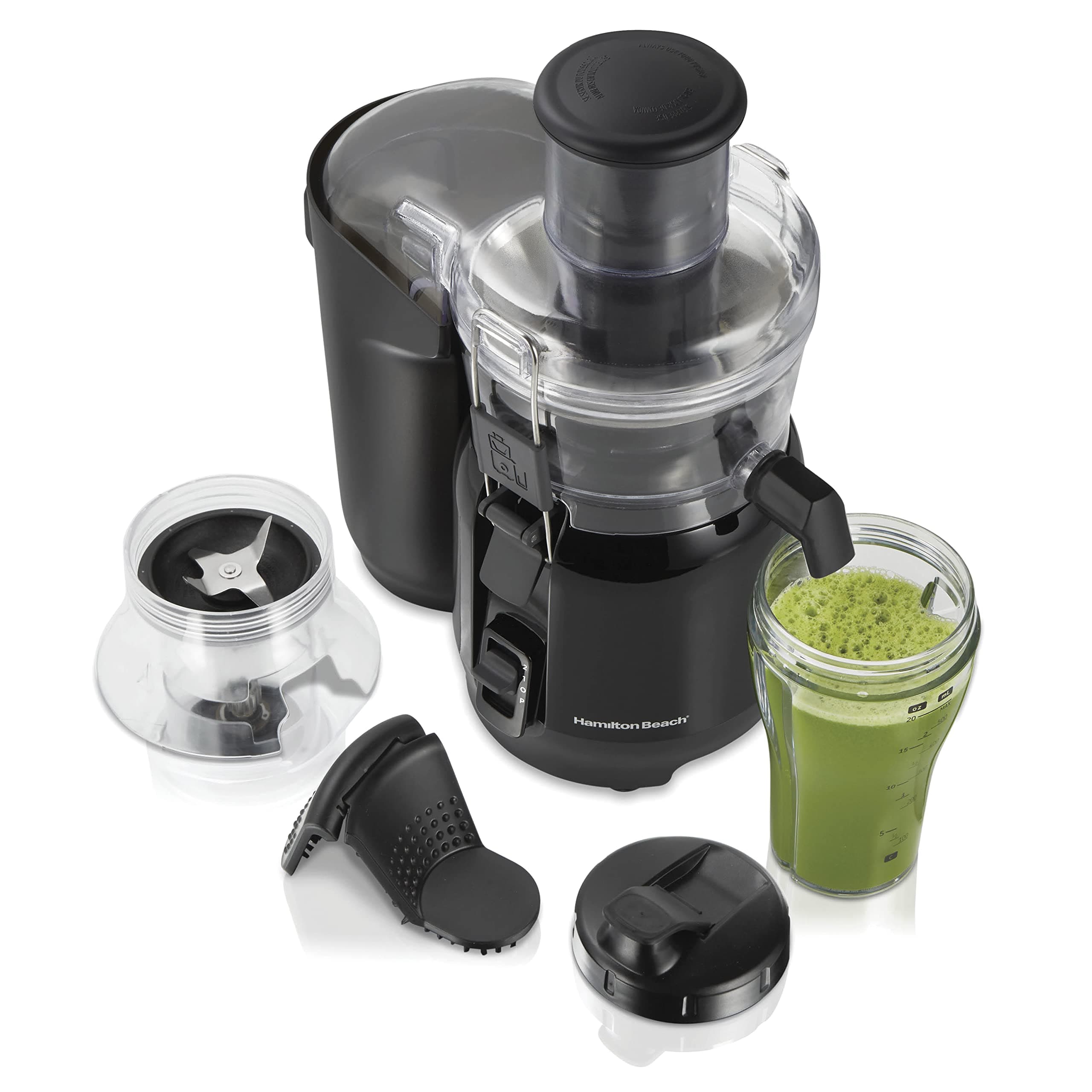 Juice & Blend 2-in-1 Juicer Machine and 20 oz. Blender, Big Mouth Large 3” Feed Chute for Whole Fruits and Vegetables, Easy to Clean, Centrifugal Extractor, 800W Motor, Black (67970)