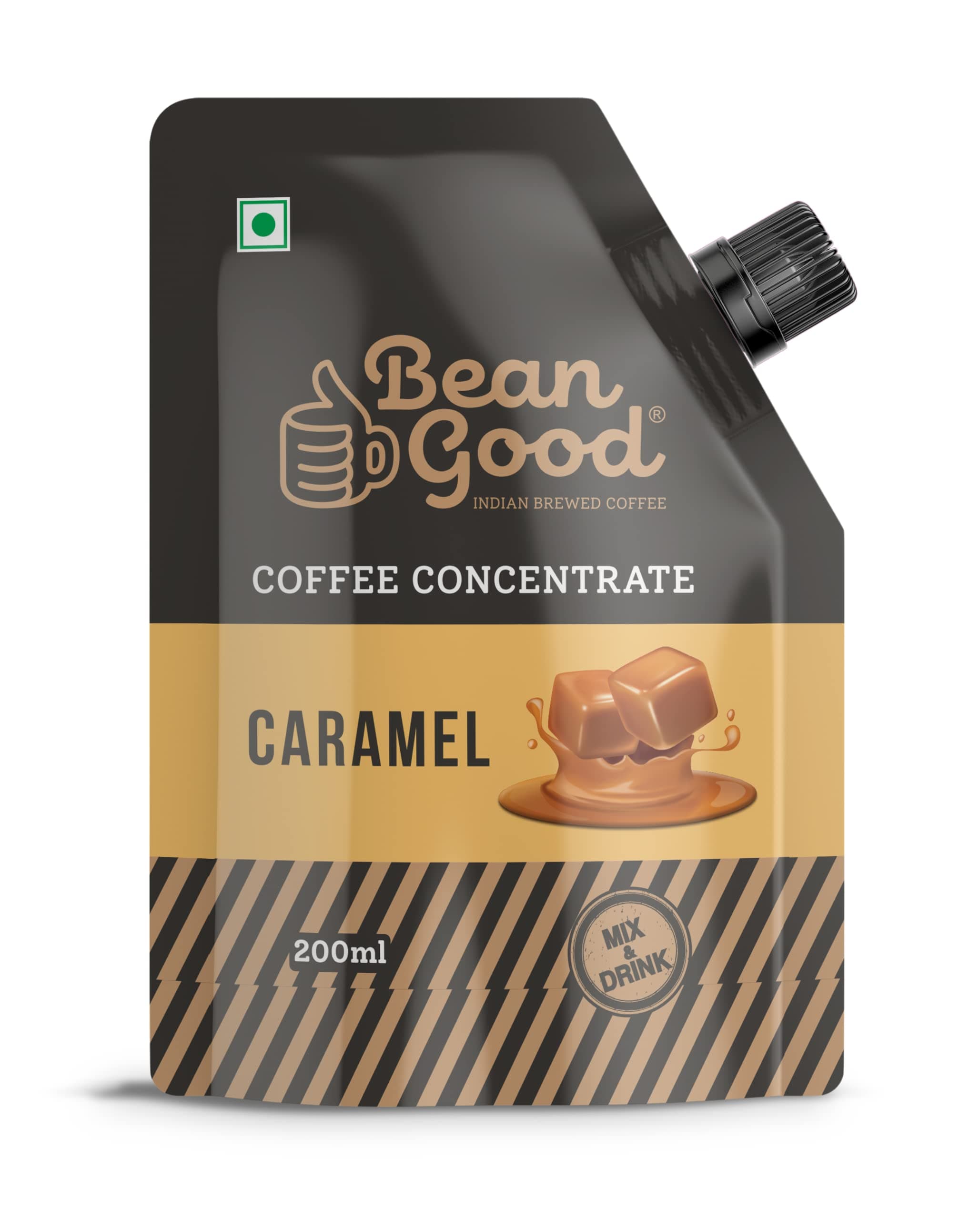 Cold Coffee Bottle Concentrate-Liquid Caramel Flavour- Serves 15 Cups – 200Ml-100% Pure Coffee-Just Add Cold Milk/Sugar