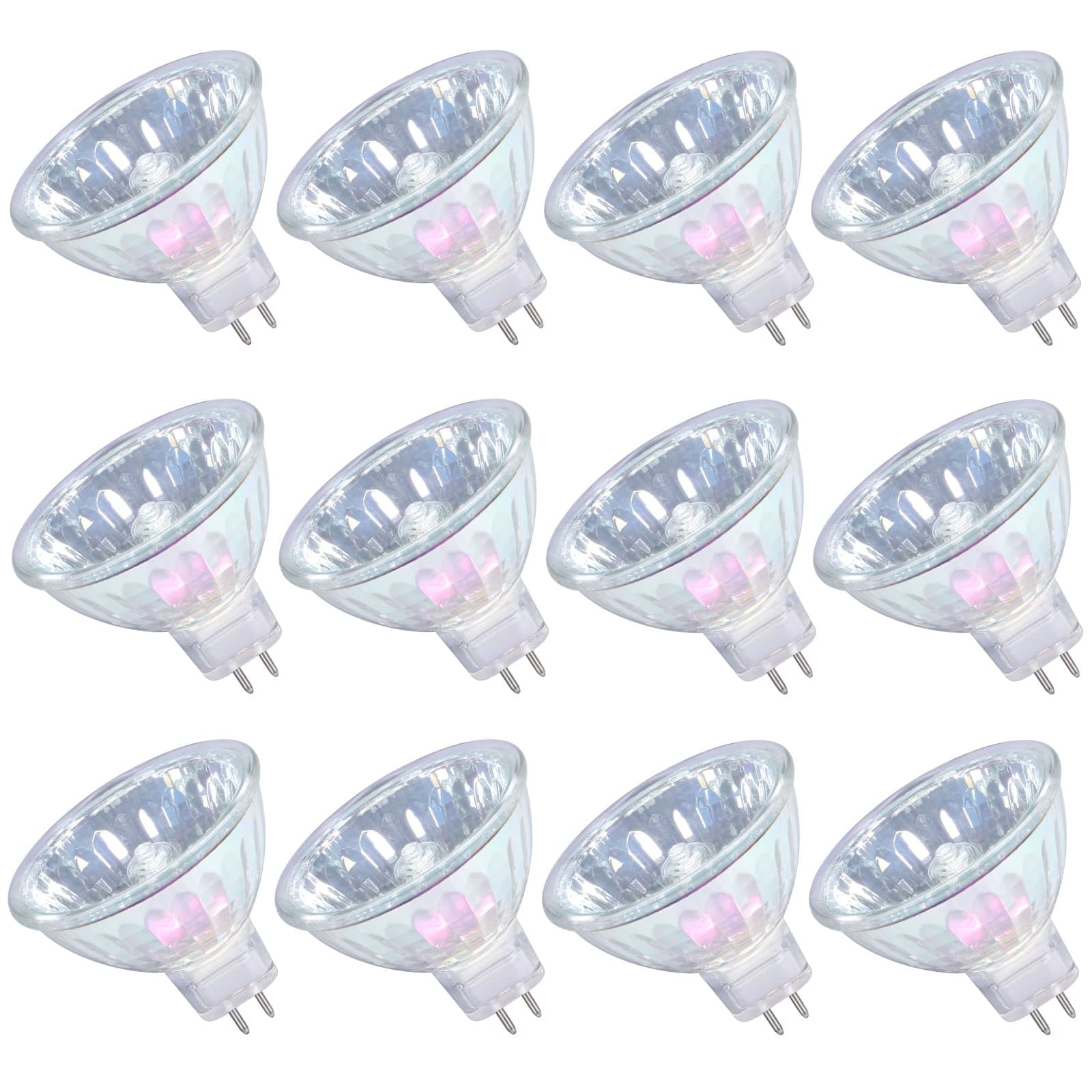 GMY MR16 Halogen Bulb 50W, 12V GU5.3 Base Dimmable Spotlight, 36° Beam Angle, 3000K Warm White, 4000 Hours Long Lifetime, 2 Pin Base Dichroic - 12 Pack