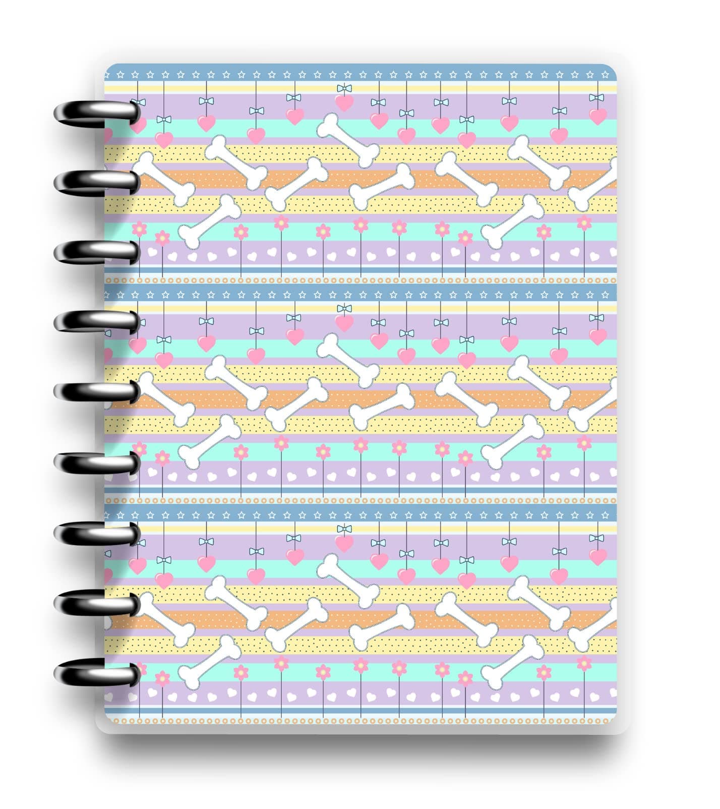 Cover for Medium Size 9-Disc Happy Planners comes with free 9, 1.25 inch black discs. Fits Medium Size Planners, NOTIQ Midi 9-Disc (L2), Inkwell Press, planner accessories (Puppy)