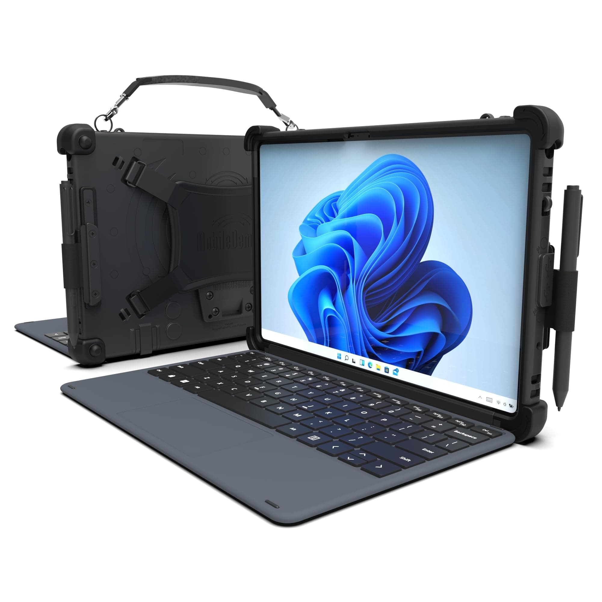 MobileDemandFlex 12B 2-in-1 Laptop, Rugged Tablet PC Windows 11 Pro Upgrade, 16GB RAM, 256GB, 12.6 inch screen, MIL-STD-810H Certified, Field Work Tablet with keyboard, Android Tablet Alternative