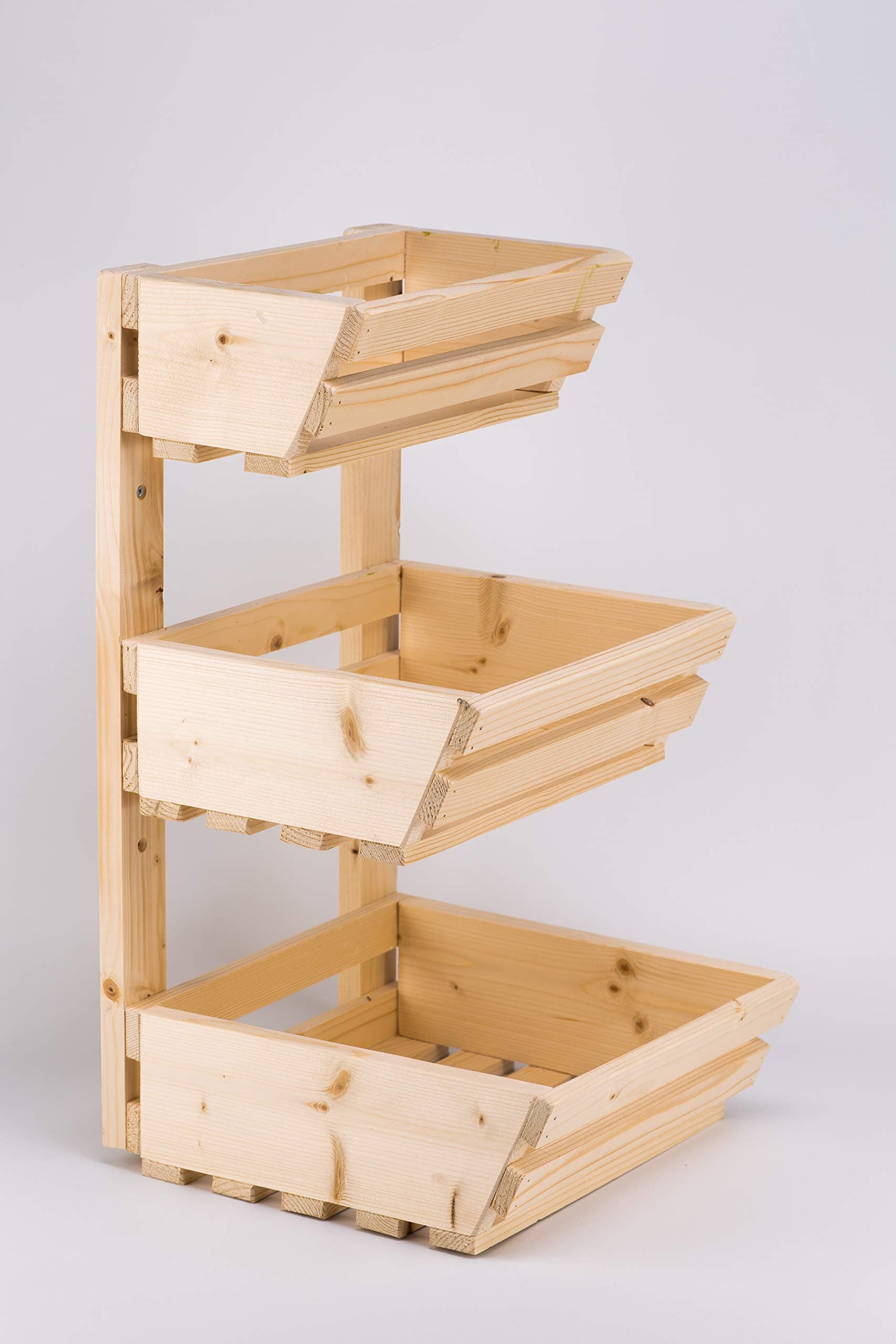 Wooden Fruit Basket, 3 Tier Wall Fruit Holder for Kitchen Countertop, Detachable Fruit Rack, Vegetables Snacks Household Items Storage Organize MC