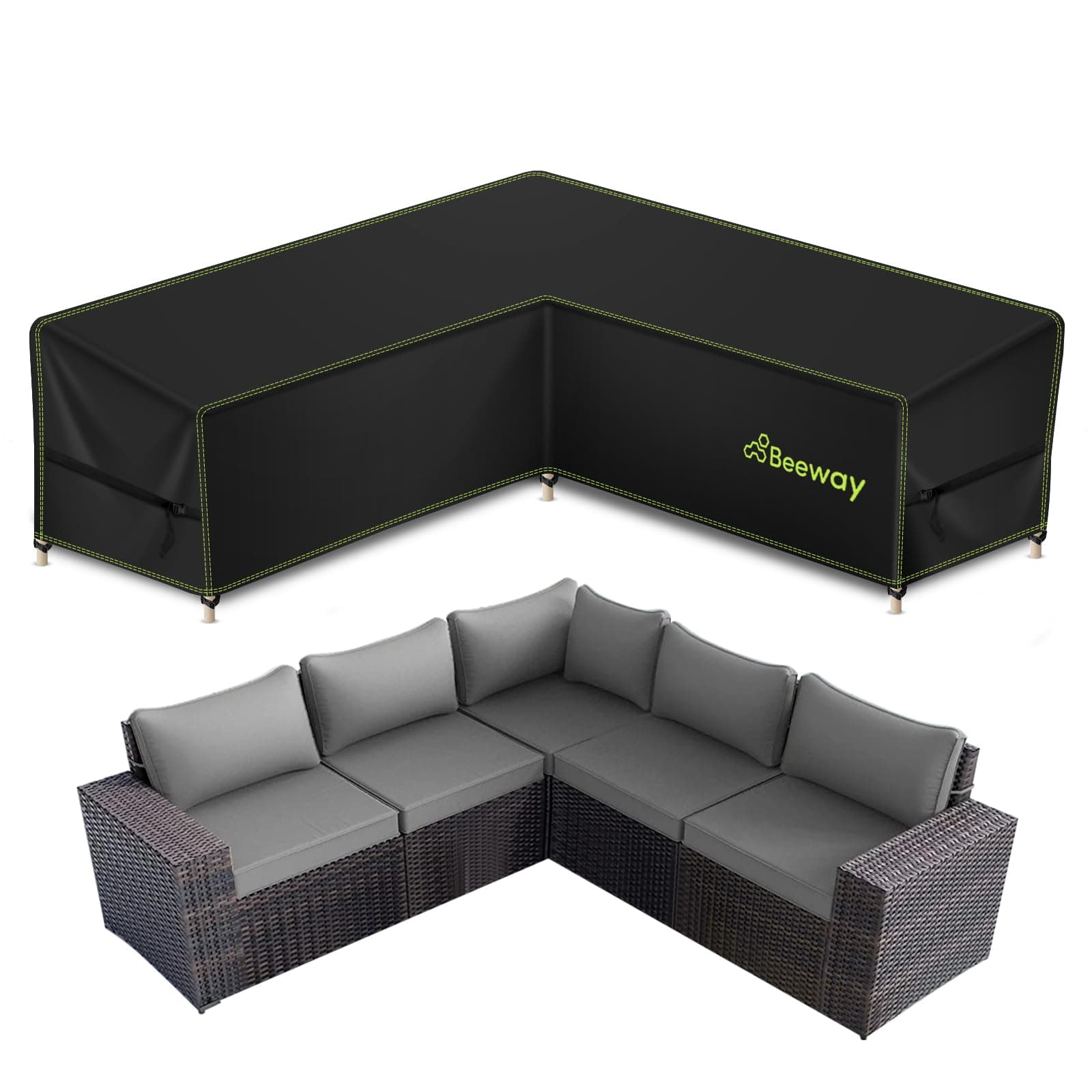 BEEWAY Garden Sofa Cover L Shape - 215x87x80cm