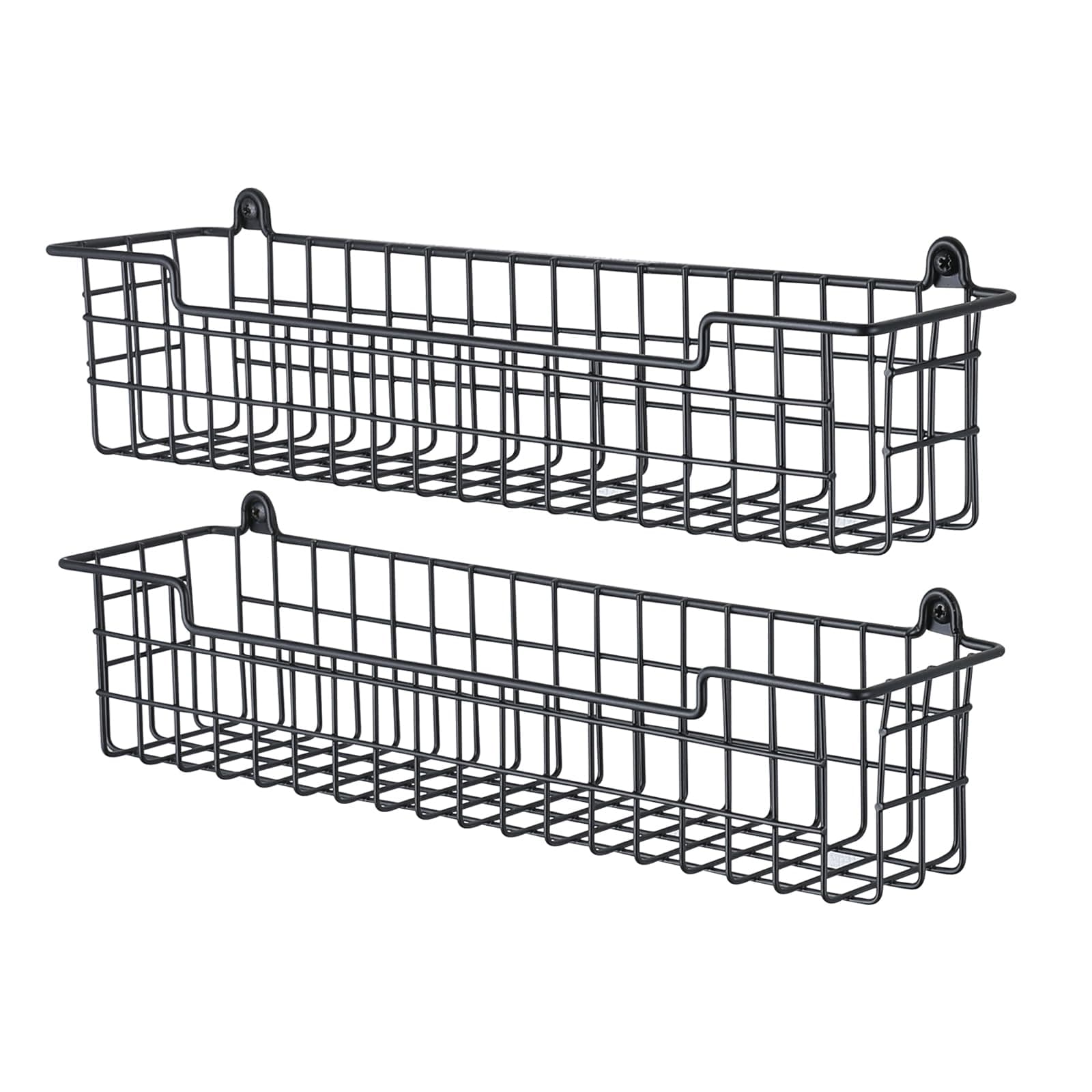 Spice Rack Organizer Wall Mount, Spice Organization Storage Shelf for Cabinet Door, 2 Packs Wall Spice Rack Saving Space for Kitchen, Black