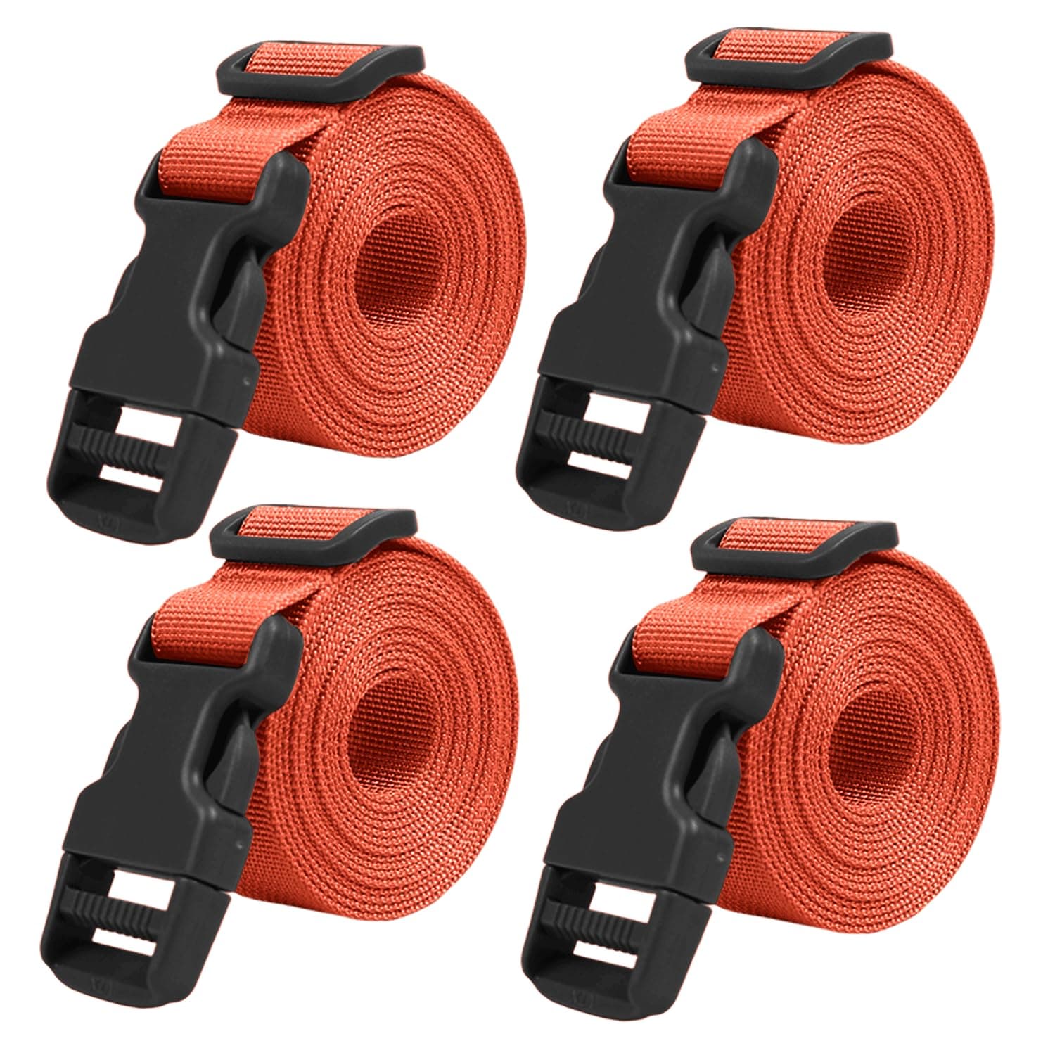 XTACER 1 Inch Molle Backpack Accessory Strap Luggage Straps Cover Strap Sleeping Bag Strap with Buckle (Orange, 40)