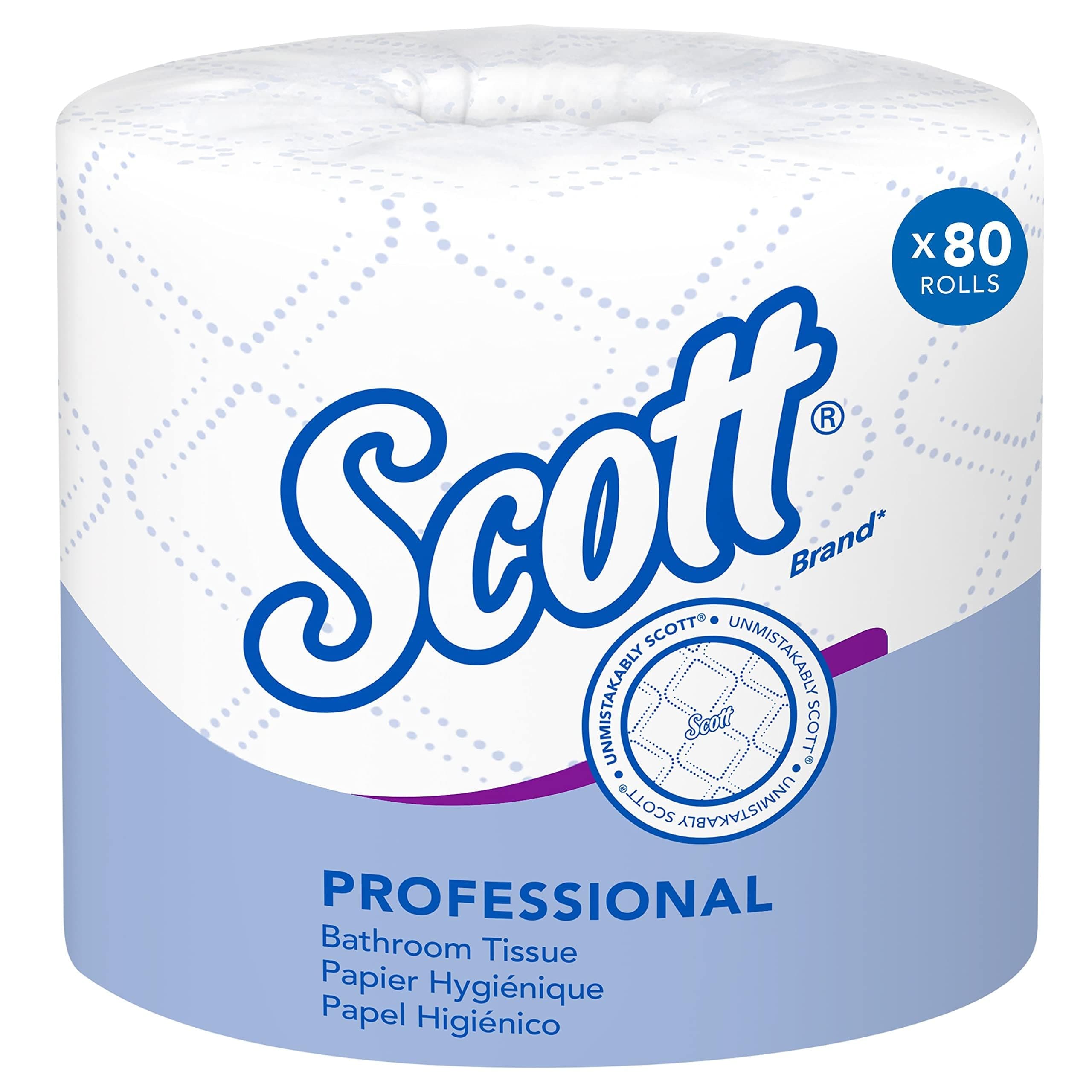 Scott® Professional Standard Roll Bathroom Tissue (04460), 2-Ply, White, (80 Rolls or Pack of 80)