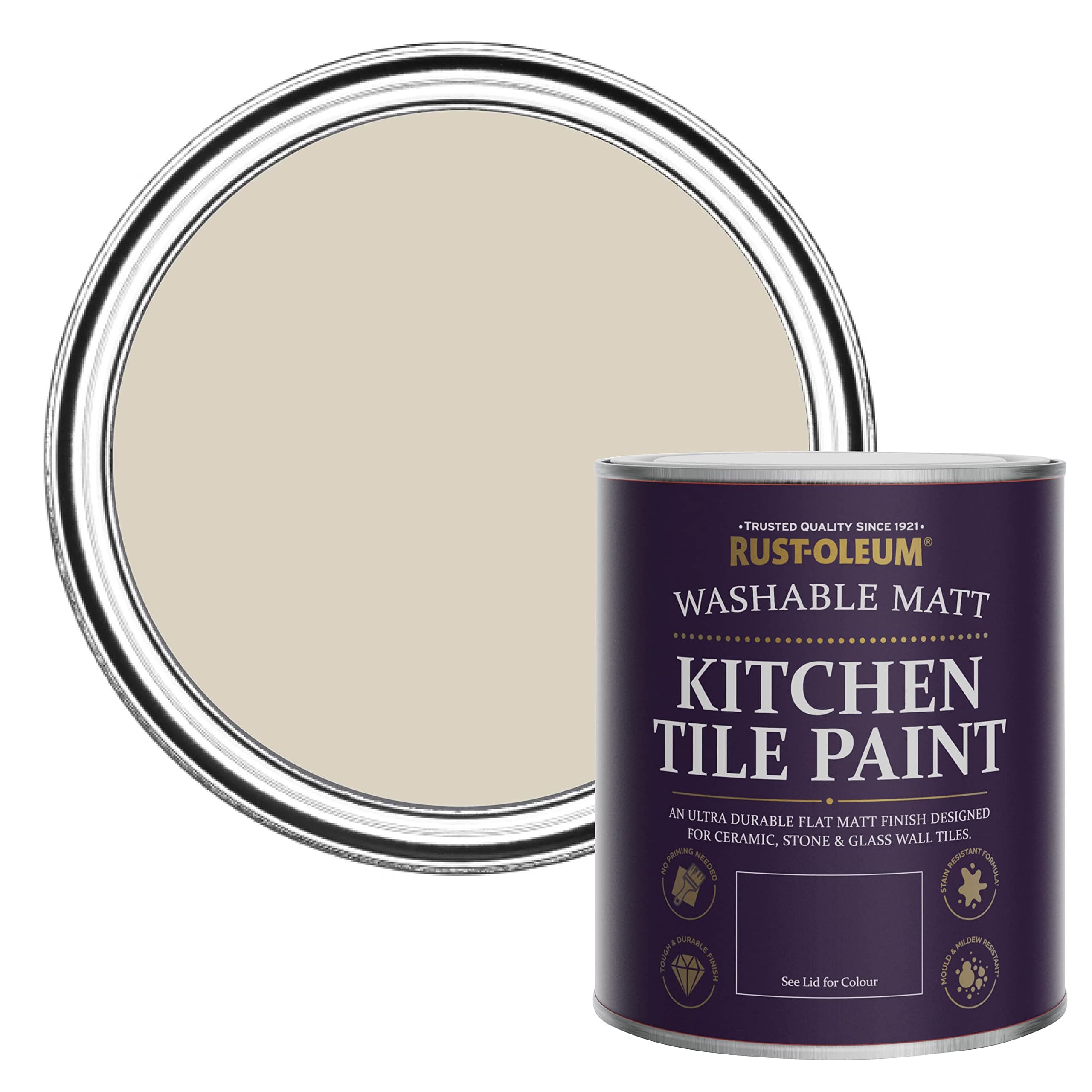 Rust-Oleum Light Brown water resistant Kitchen Tile Paint in Matt Finish - Hessian 750ml