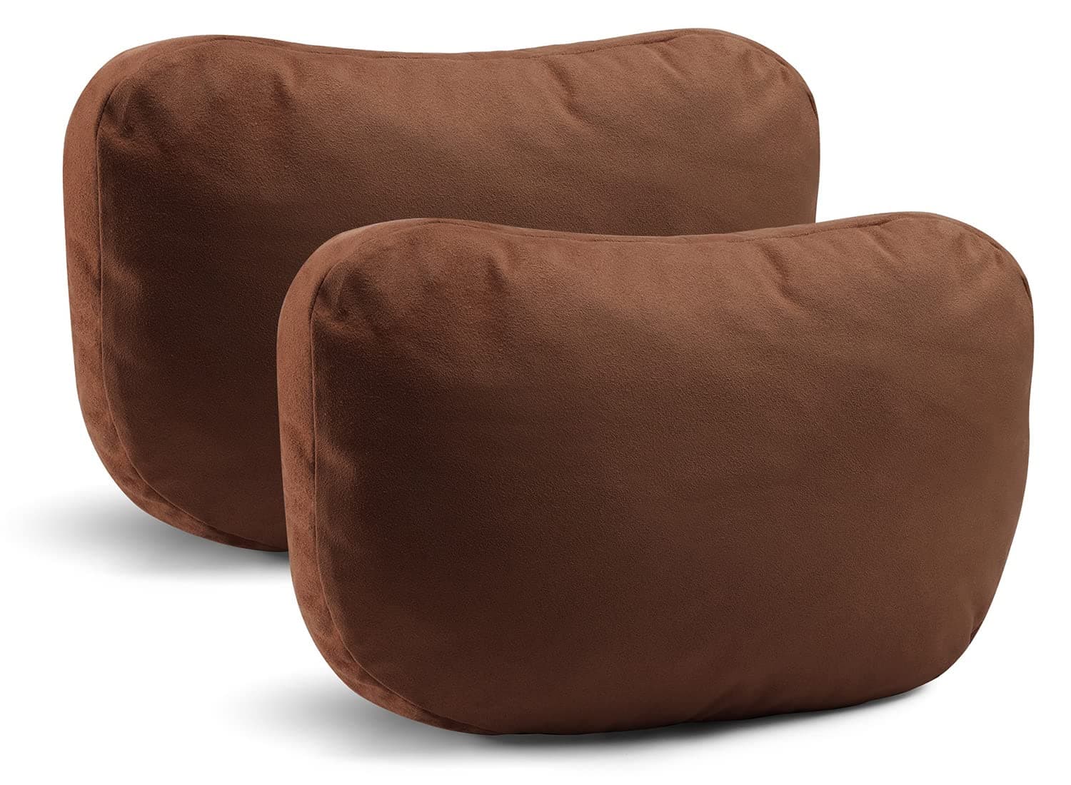 2Pcs Super Soft Car Headrest Pillow, with Adjustable Strap & Breathable Removable Cover, Balance Neck Pillow Designed to Relieve Neck Pain and Muscle Tension (Reddish Brown)