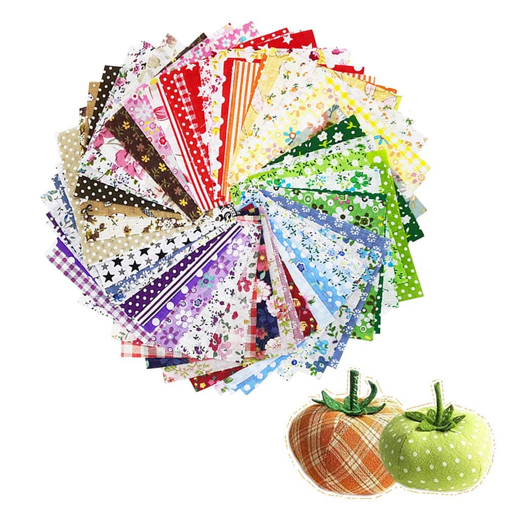 Haawooky 60 Pcs 4" x 4"(10cm x 10cm) Assorted Craft Fabric Bundle Squares Patchwork Fabric Sets for DIY Sewing Scrapbooking Quilting Dot Pattern